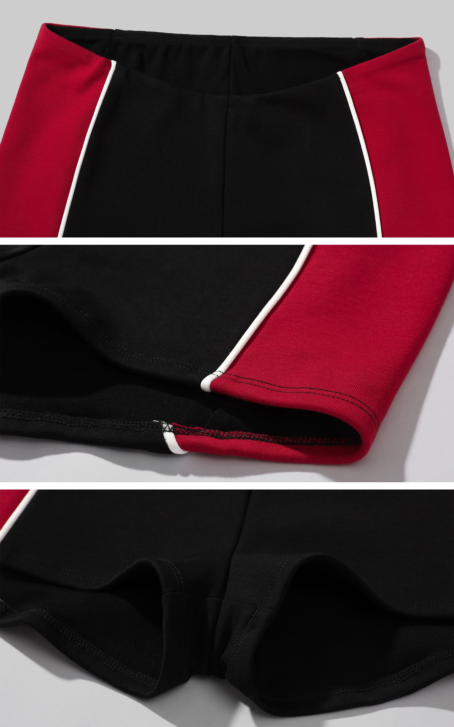 WARDEN EDGE コントラストトリム フィットショーツ – レッド＆ブラック スポーティマイクロボトム