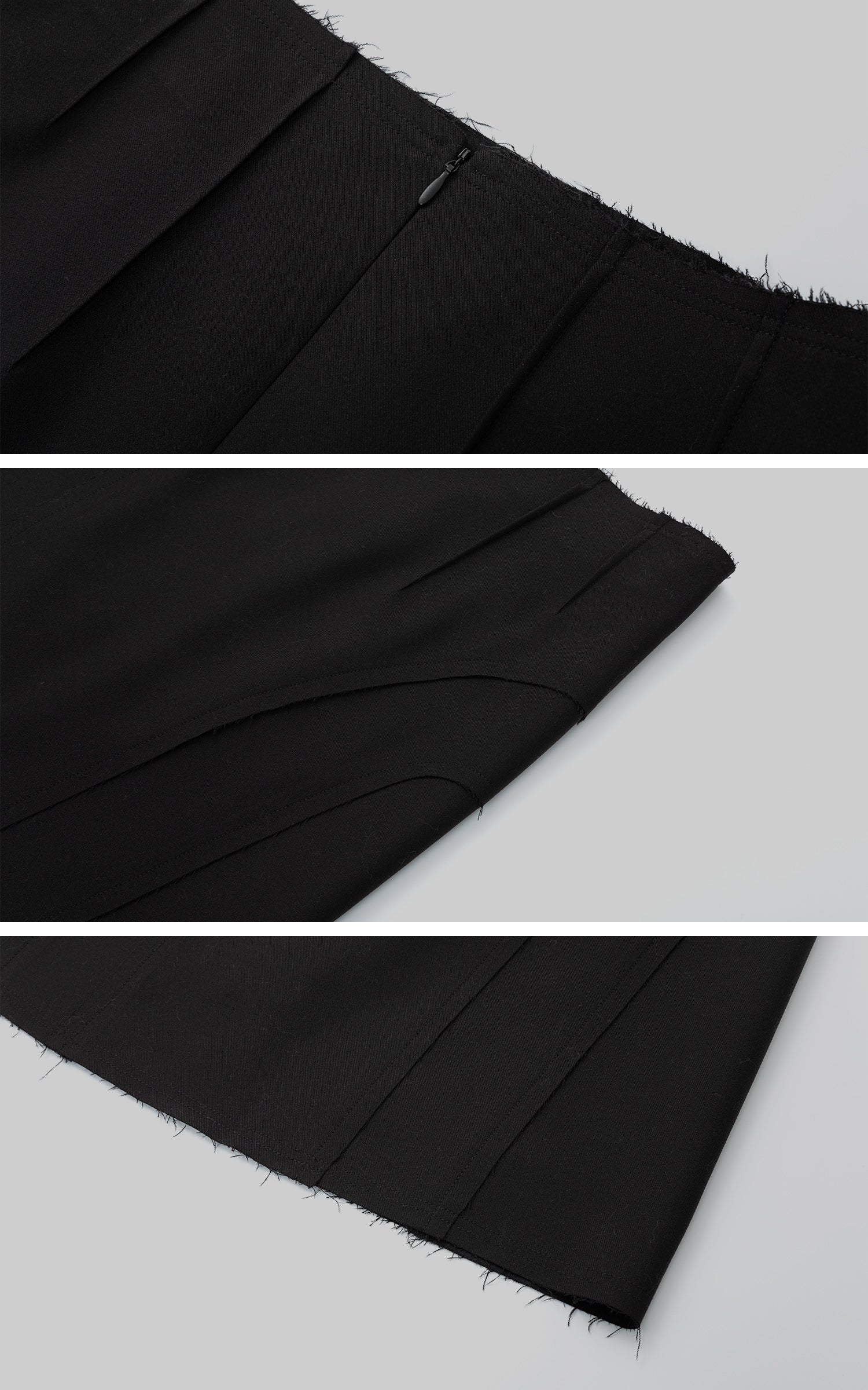 IAMXIAA スカルプテッドハイウエストミディスカート