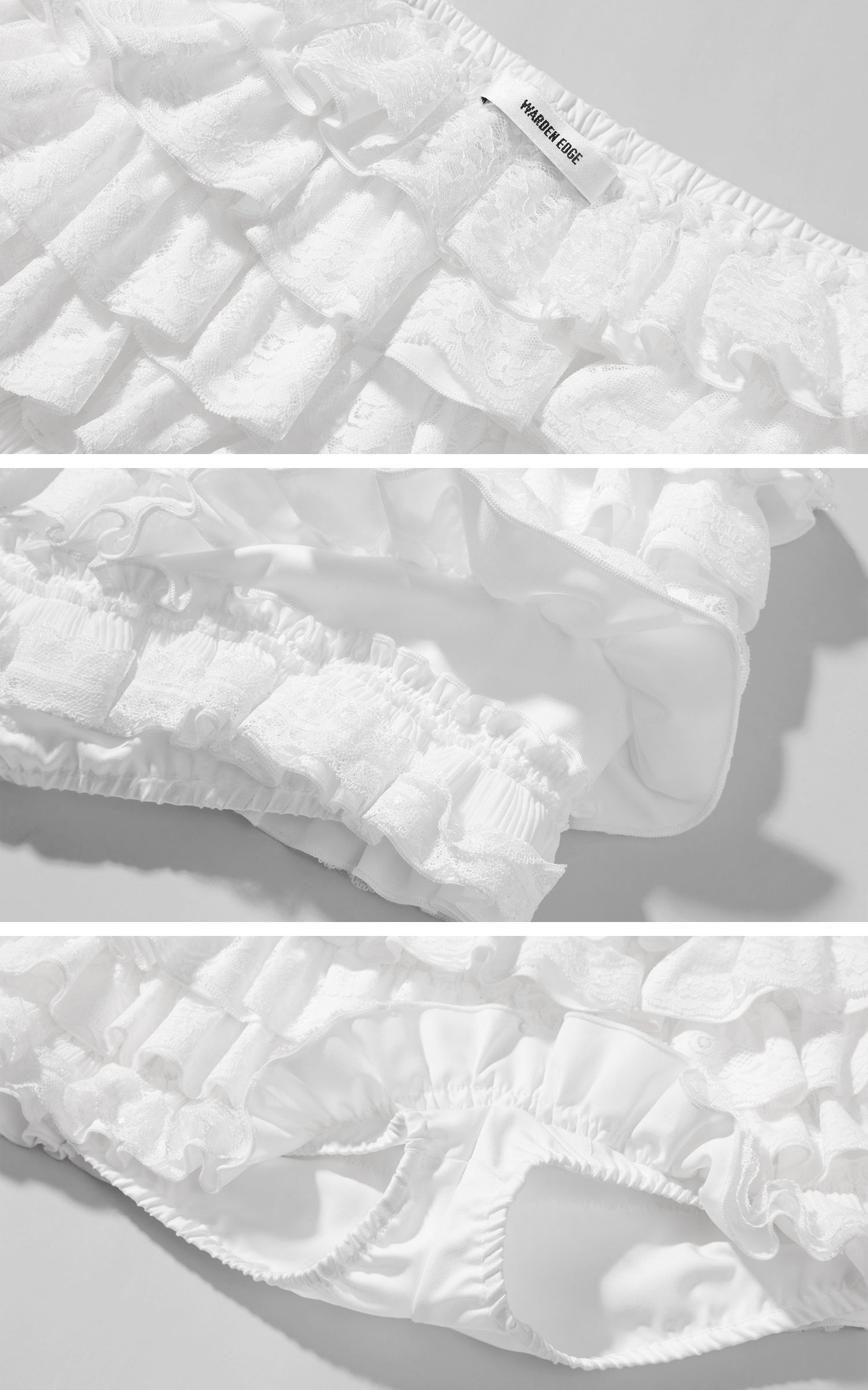 WARDEN EDGE レーストリムキャミトップとレイヤードラッフルミニスカートセット