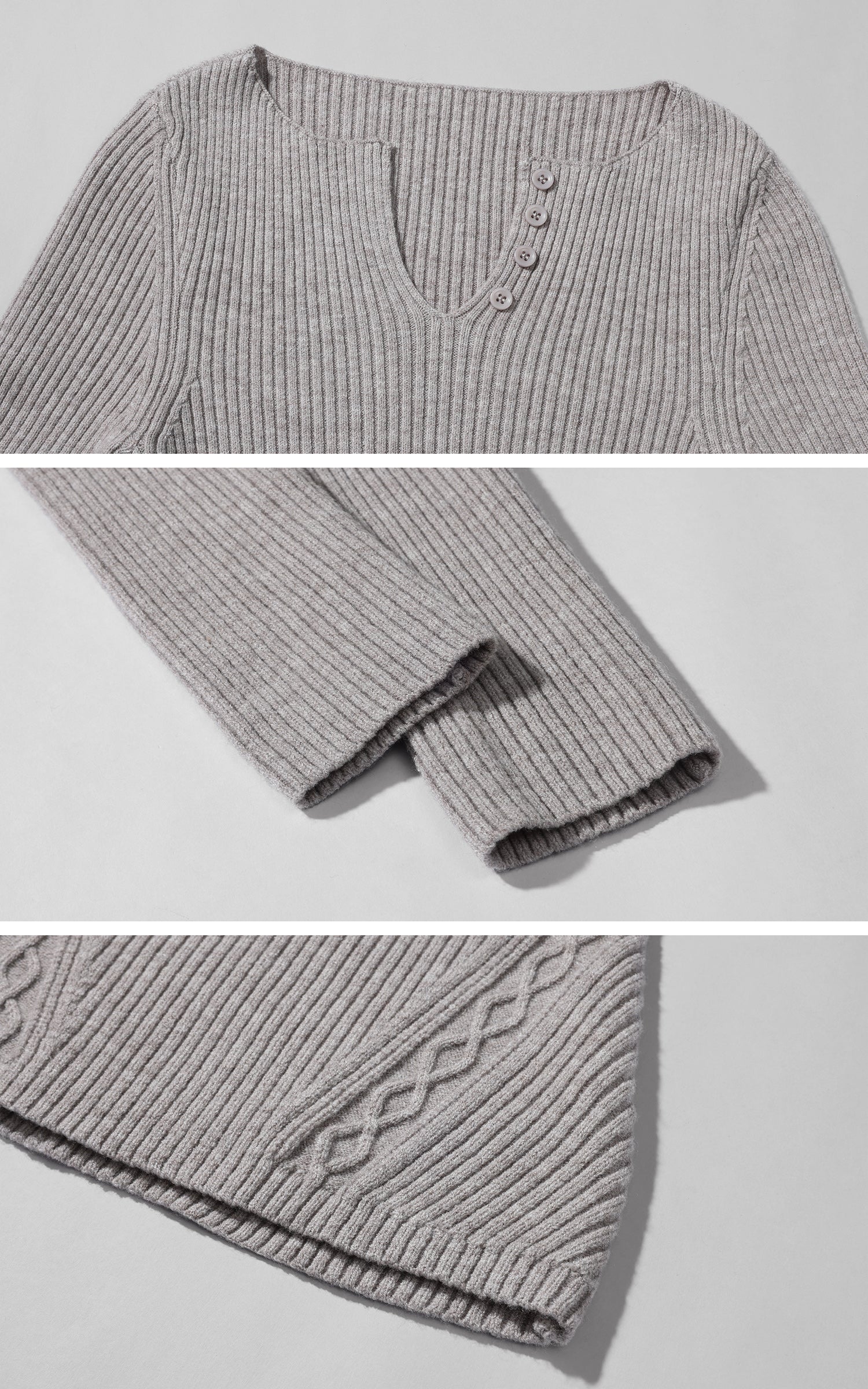 WARDEN EDGE フィッテッドリブニットオープンネックトップ