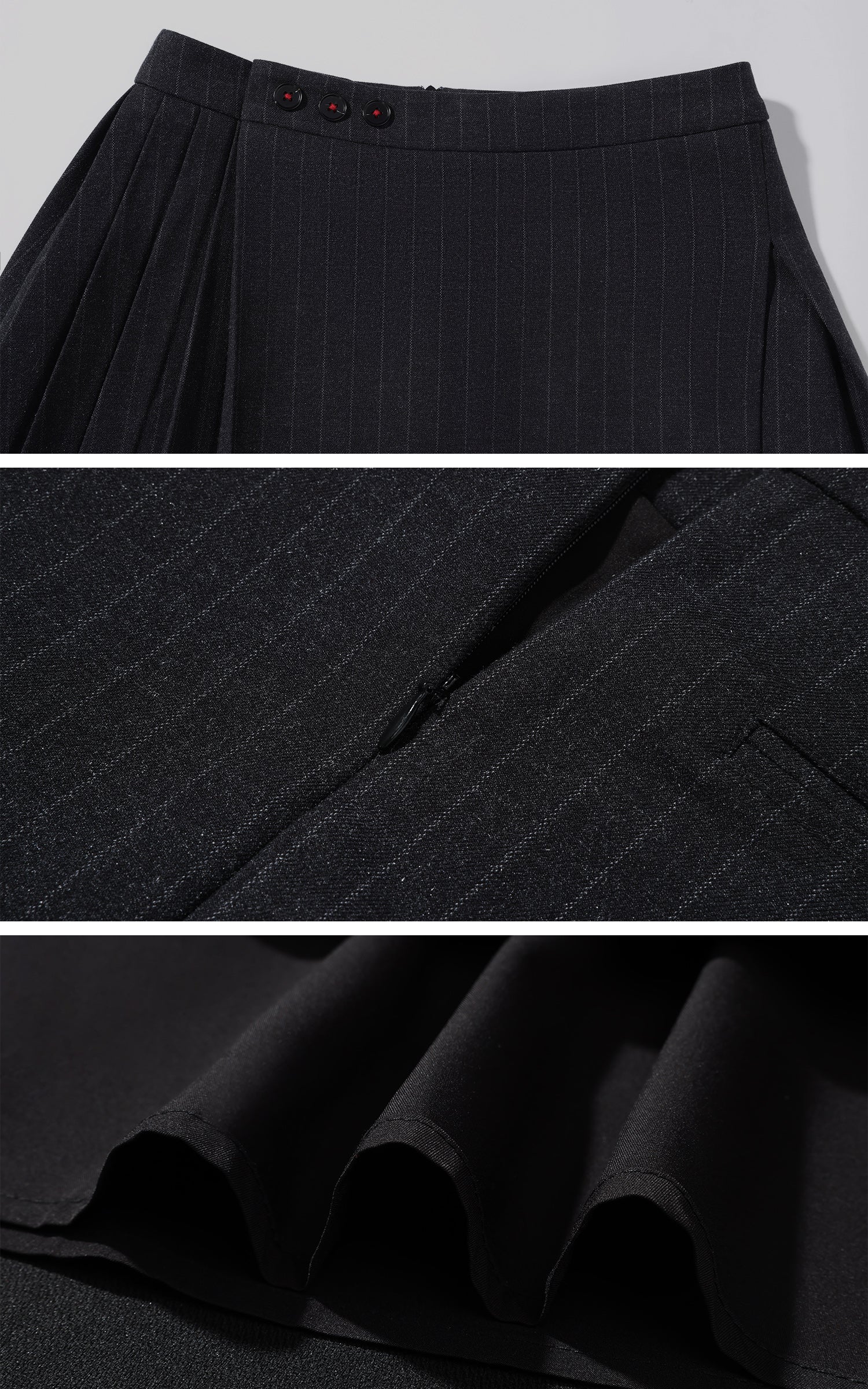 WARDEN EDGE プリーツピンストライプスカート