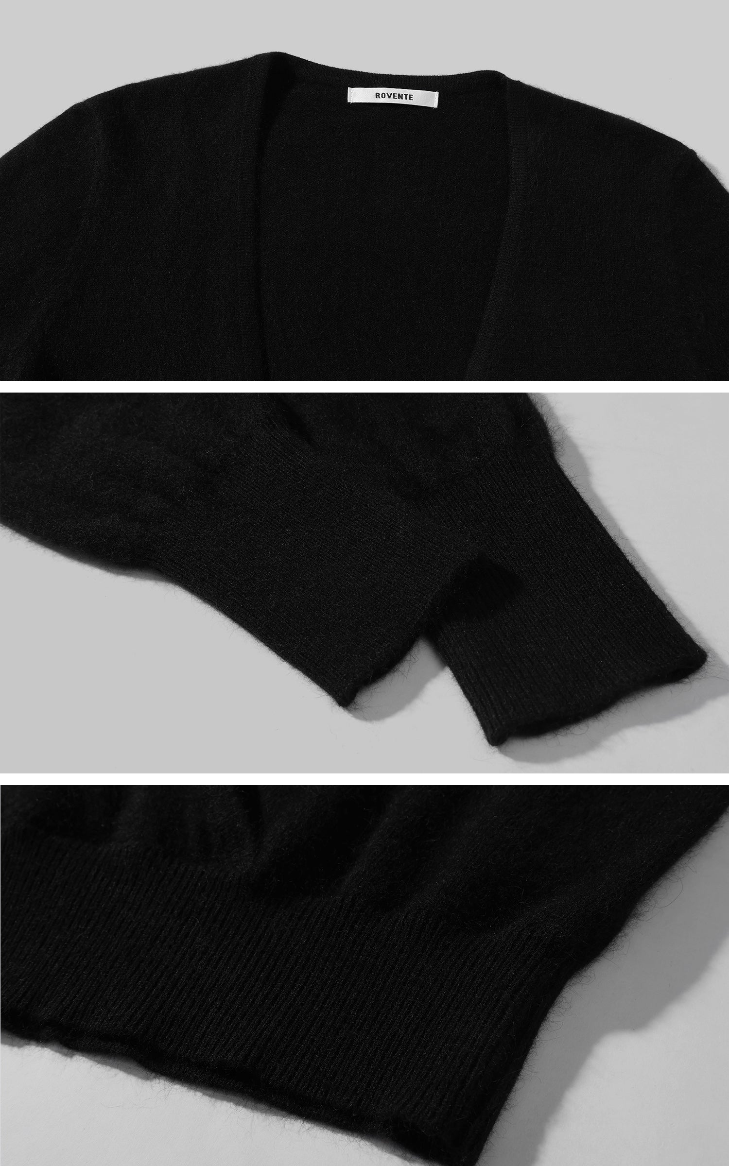 ROVENTE ディープVネックセーターとタートルネックタンクのニットセット