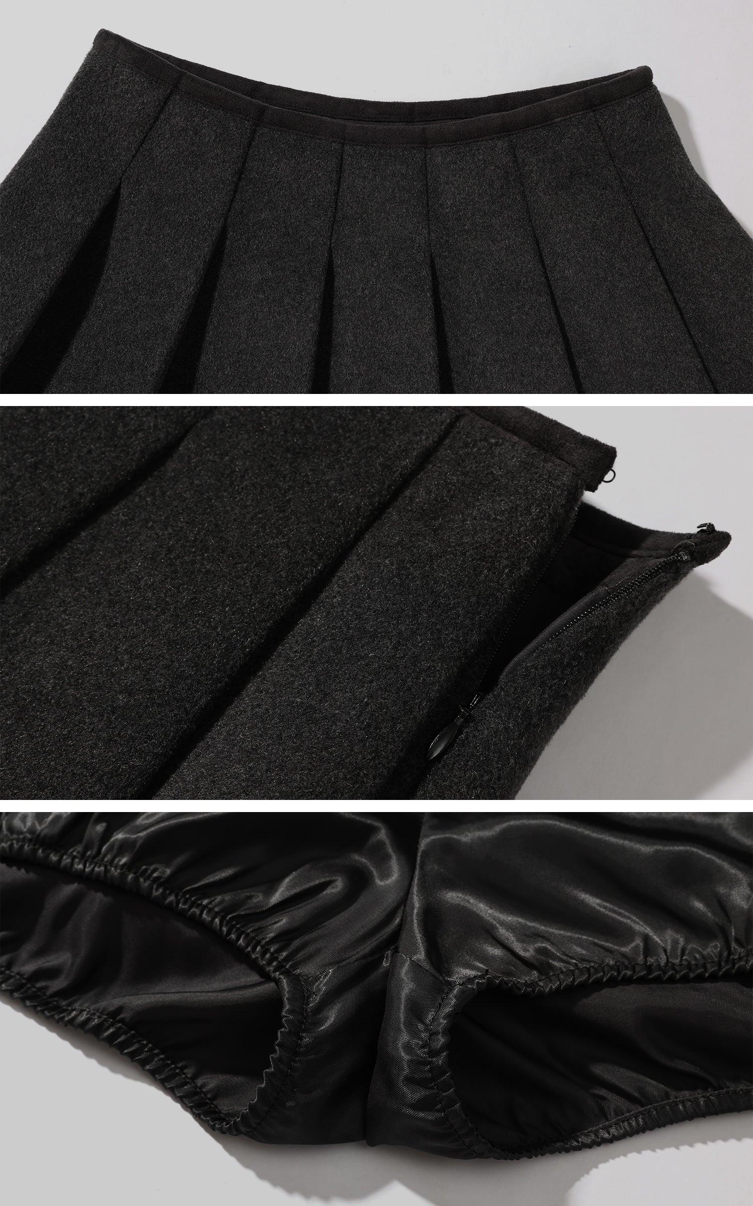 WARDEN EDGE ストラクチャードクロップドウールコートとプリーツミニスカートセット