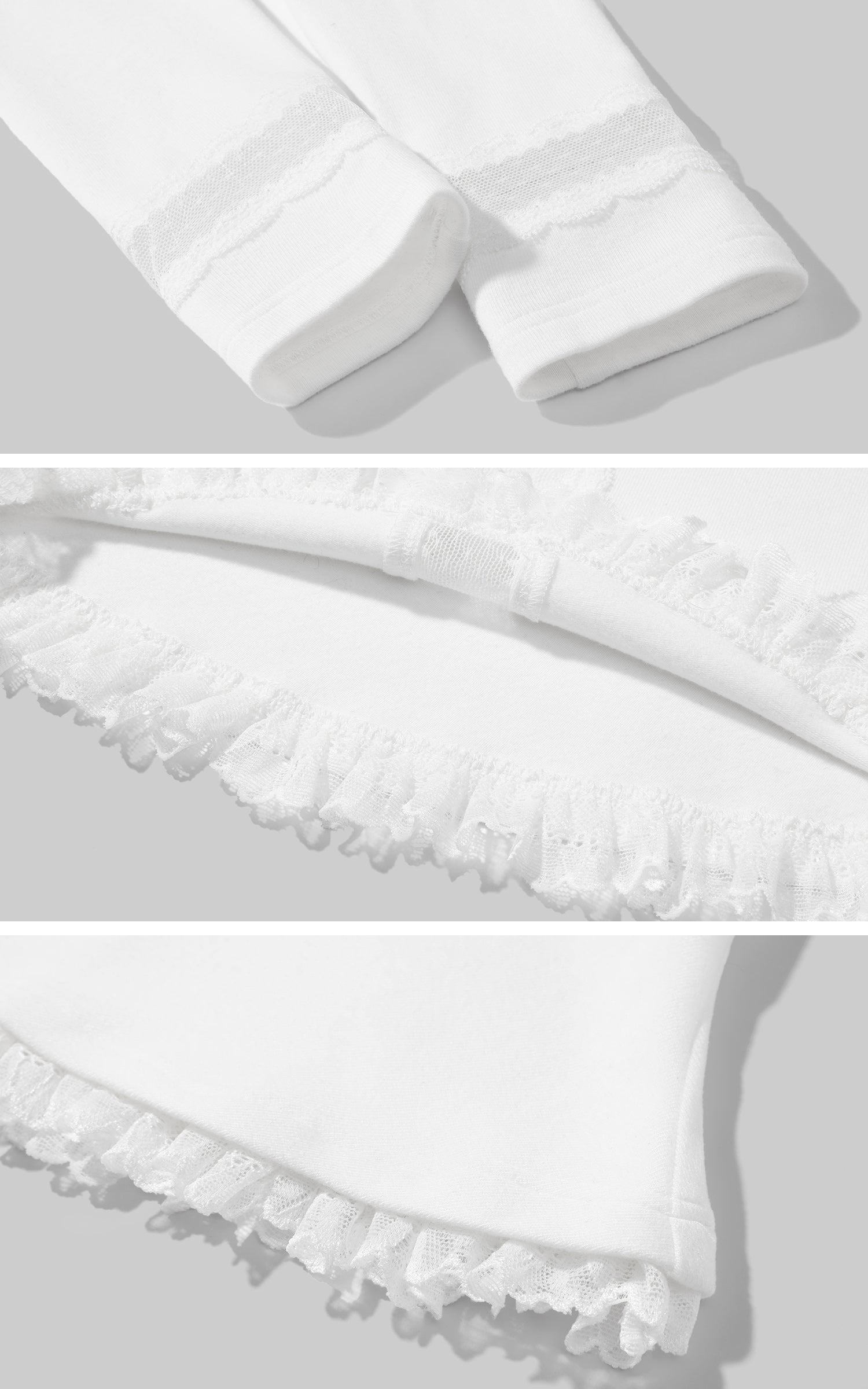 Rase Le Sol レースインセットとメッシュパネル付きドレープネックロングスリーブトップ