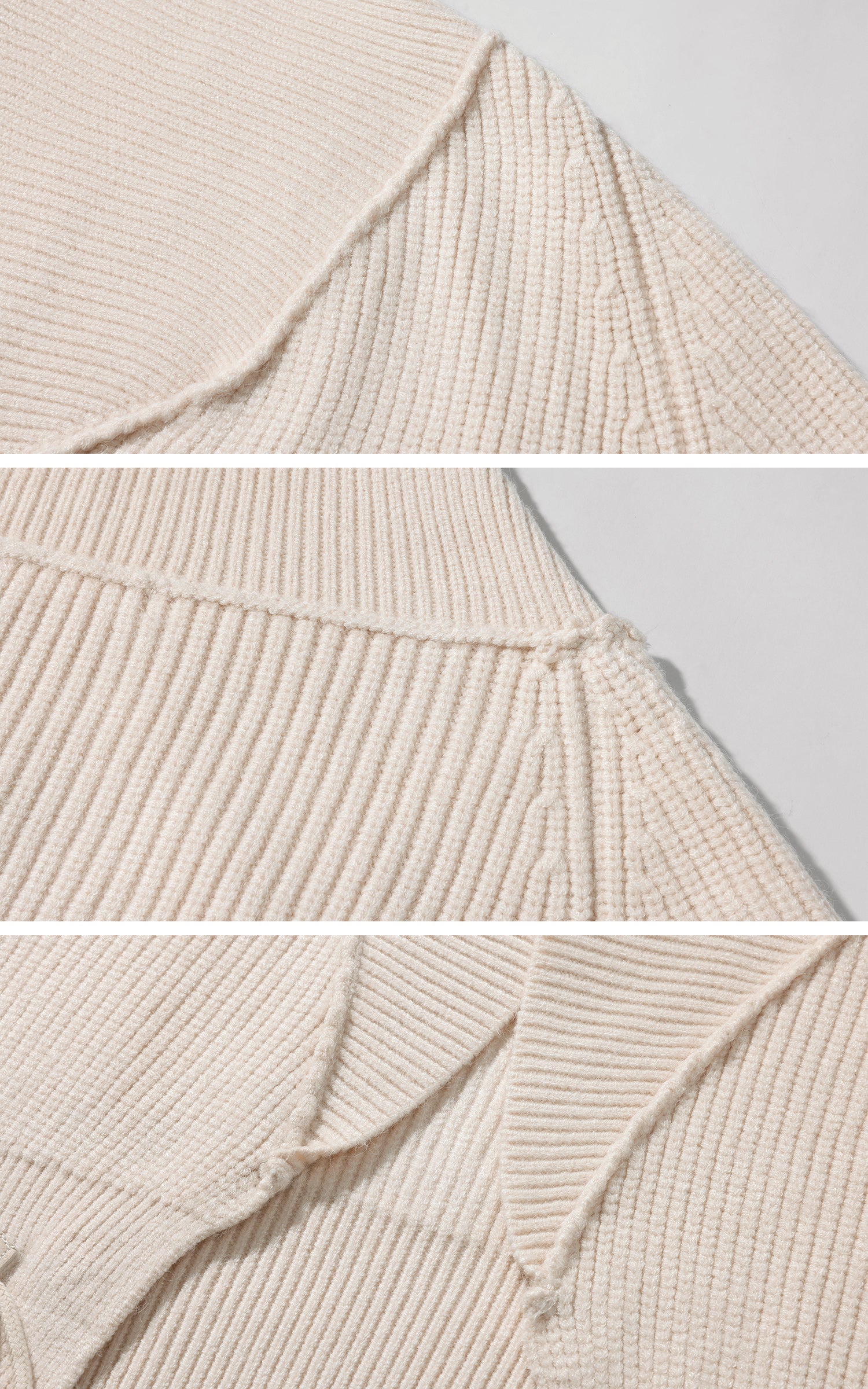 IAMXIAA リブ編みニットラップカーディガン レディース 冬用ショールカラーセーター