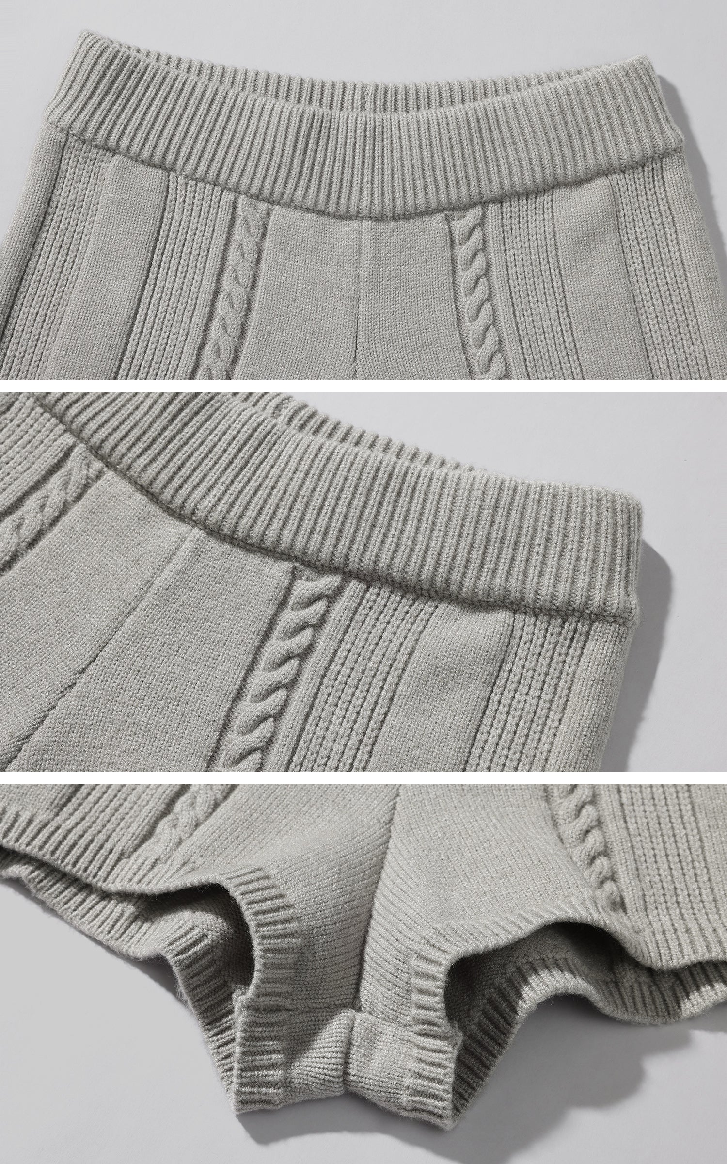 Rase le sol ケーブル編みハイウエストニットショーツ