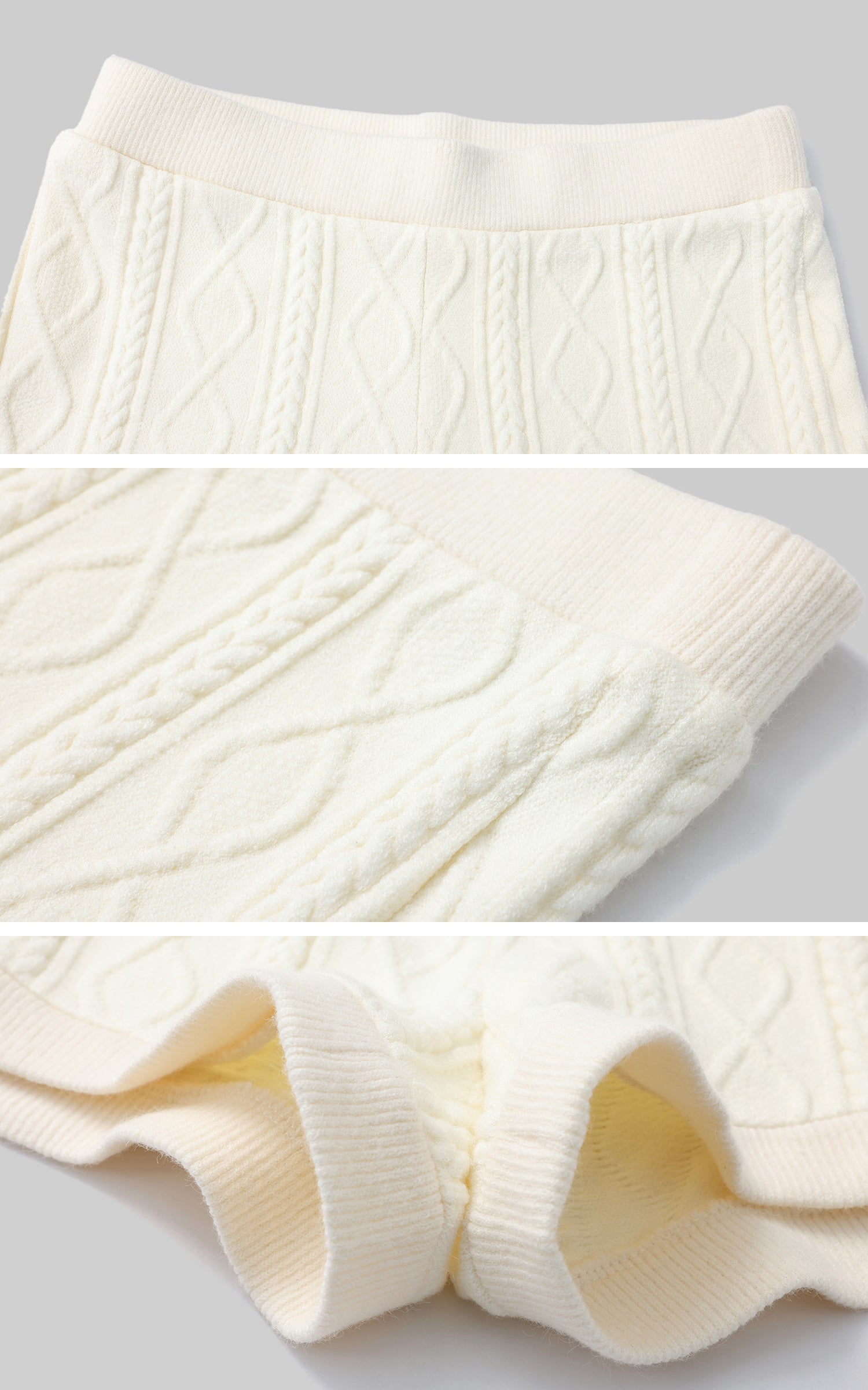 Rase le sol Textured Cable Knit Shorts - PINKPARKS