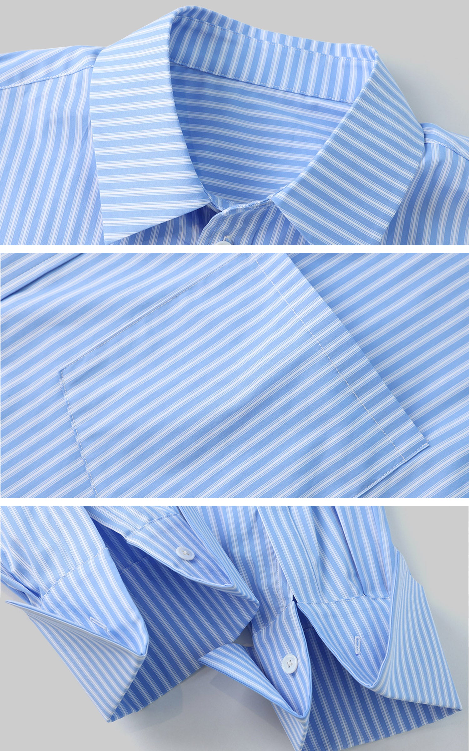 0122stepll ブルーストライプリラックスシャツ