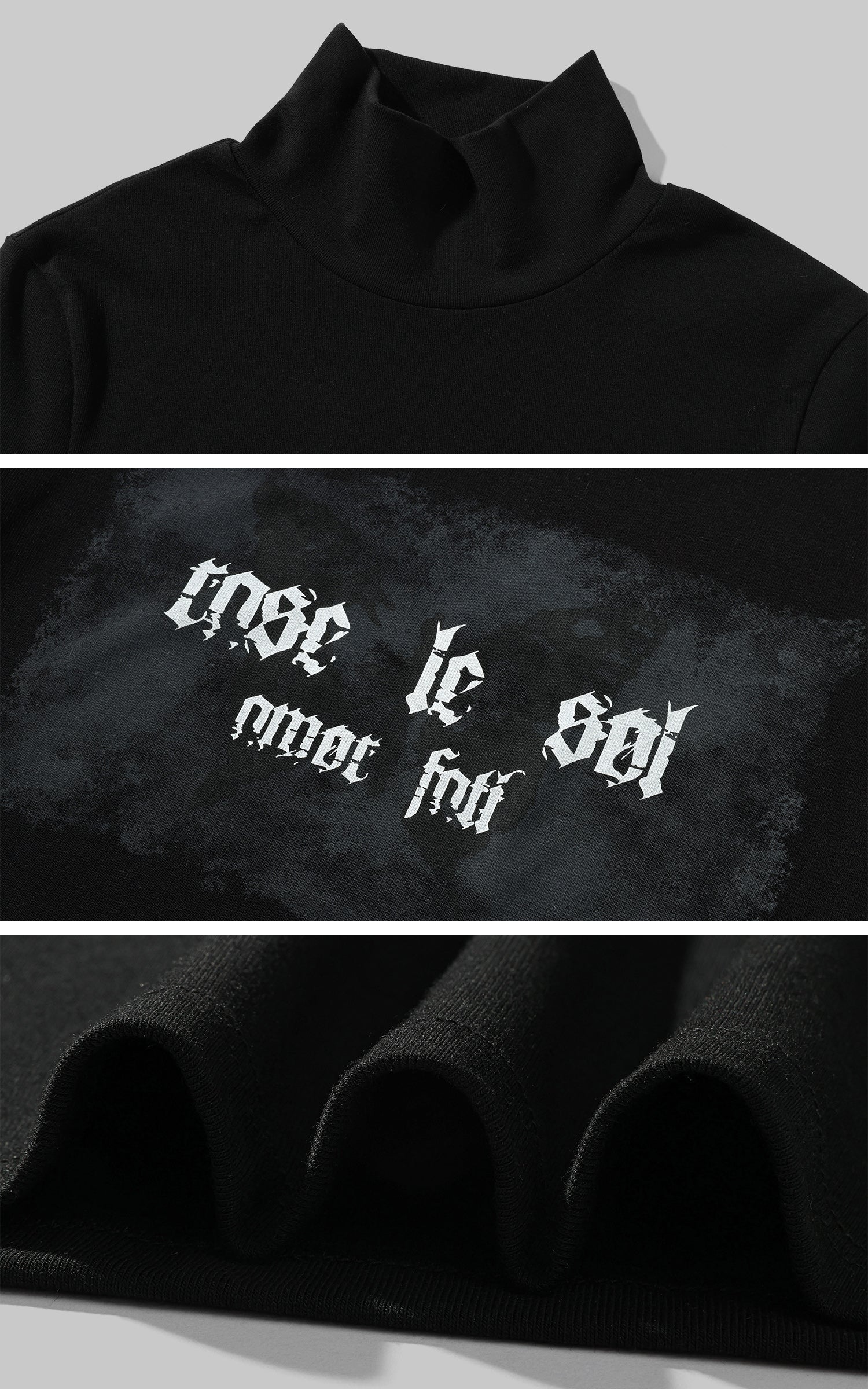 Rase le sol Mock Neck Graphic Tee and Fitted Shorts Set - PINKPARKS