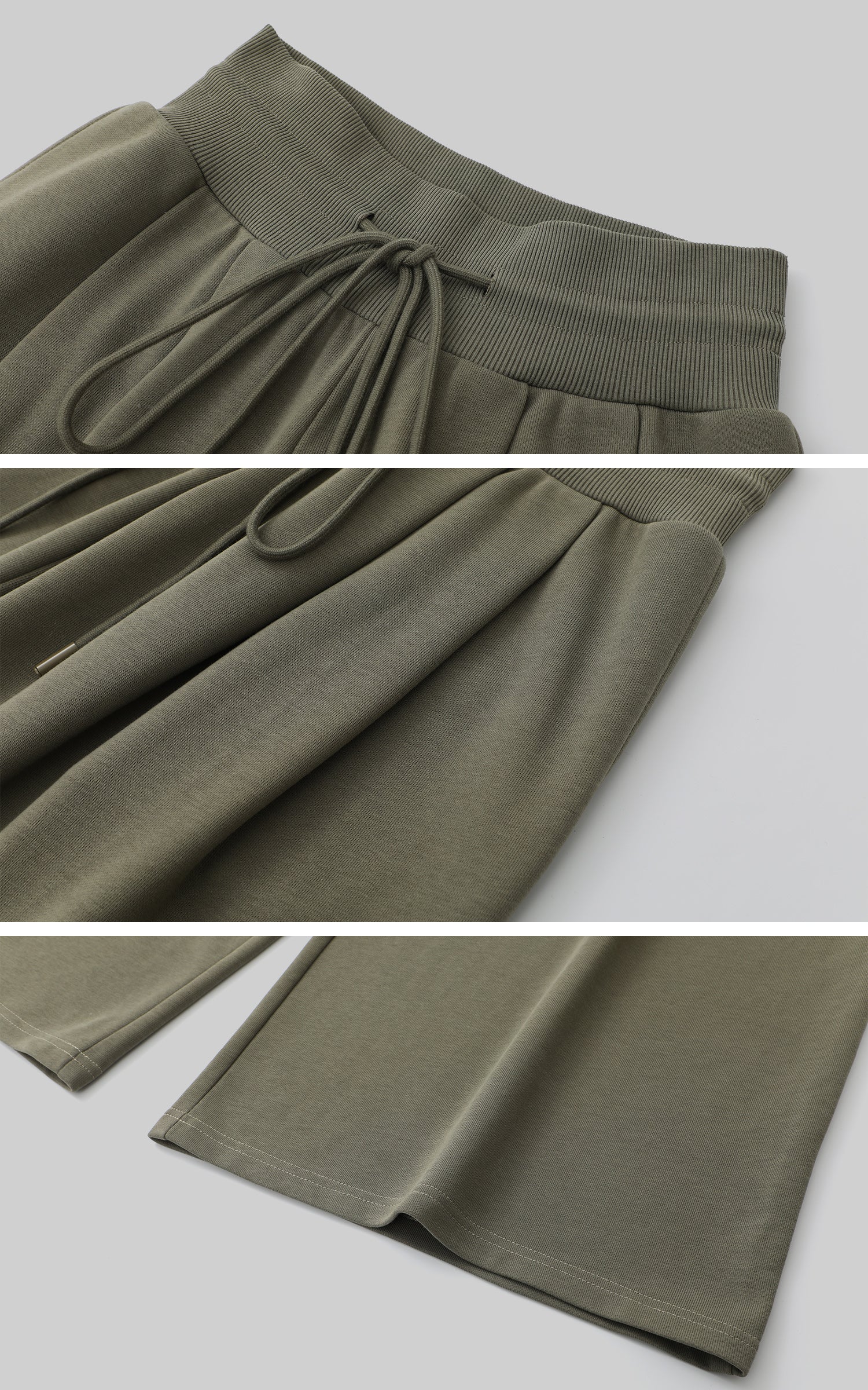 IAMXIAA リブボタンタンク＆ワイドレッグドローストリングパンツ2点セット