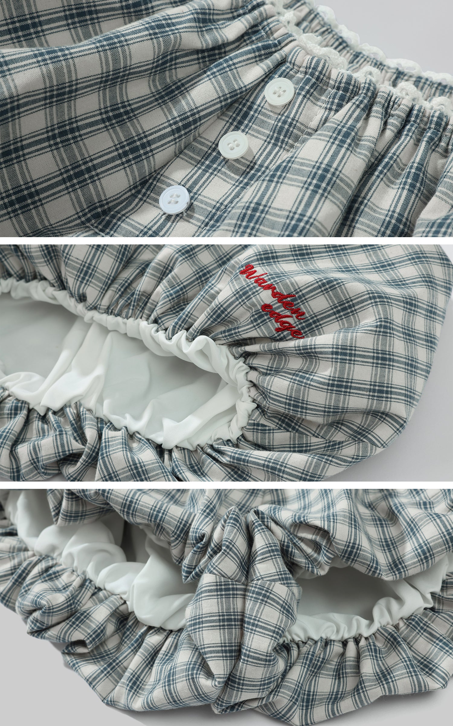 WARDEN EDGE Gingham Bubble Shorts - PINKPARKS