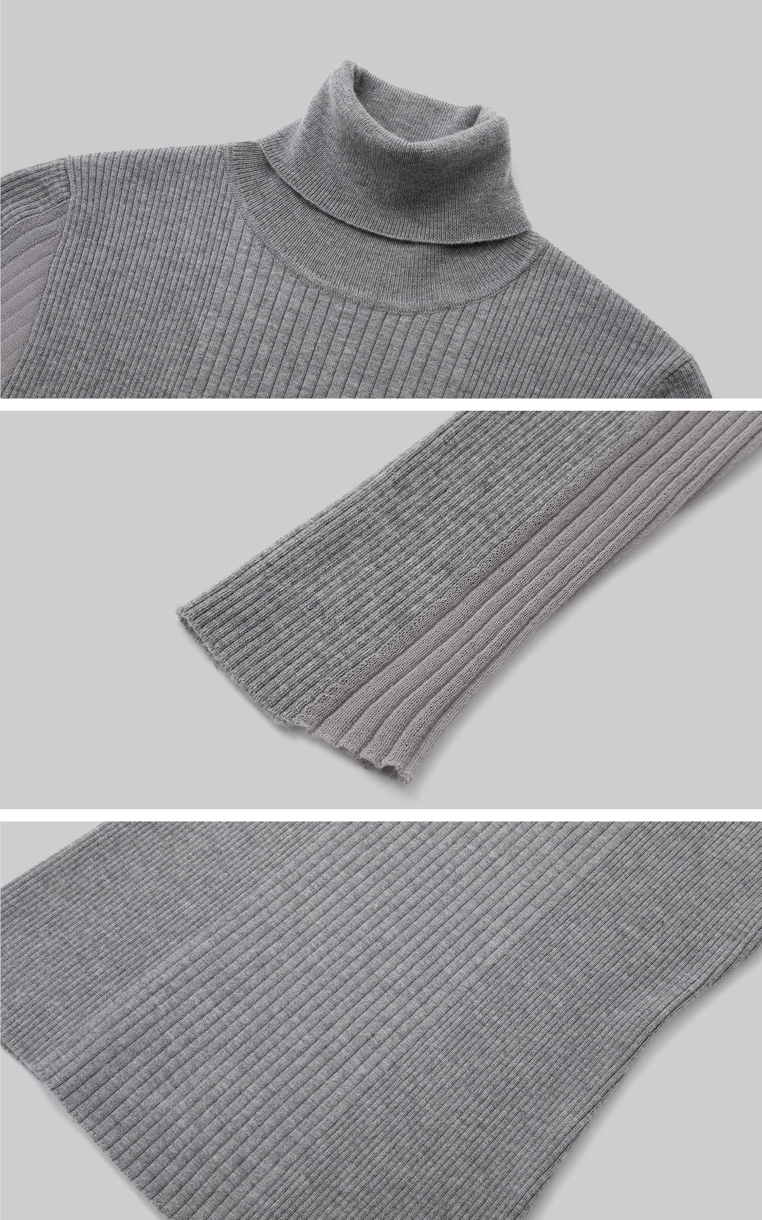 IAMXIAA リブ編みタートルネックニットベーストップ