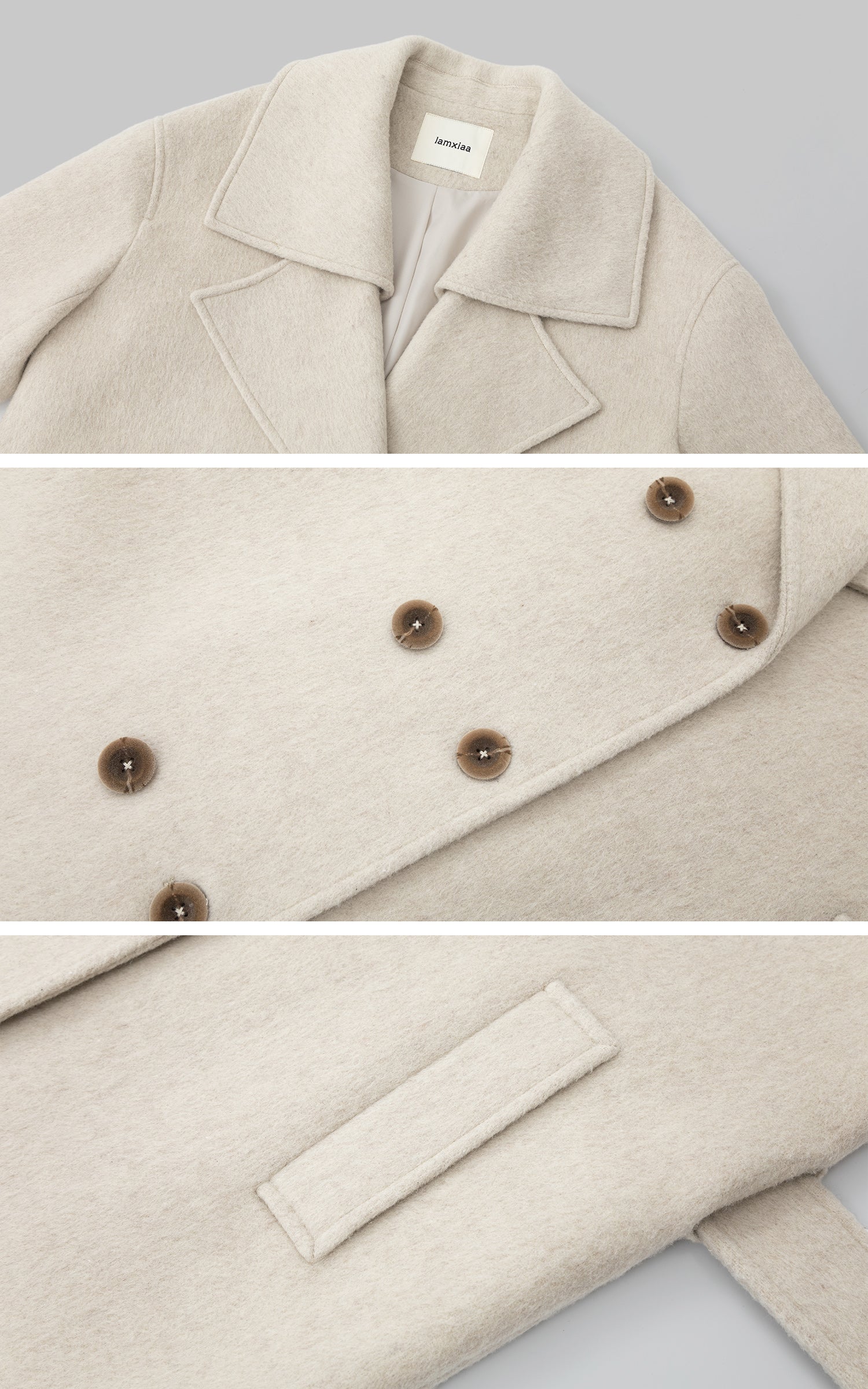 IAMXIAA Structured Wool-Blend Maxi Coat with Belted Silhouette