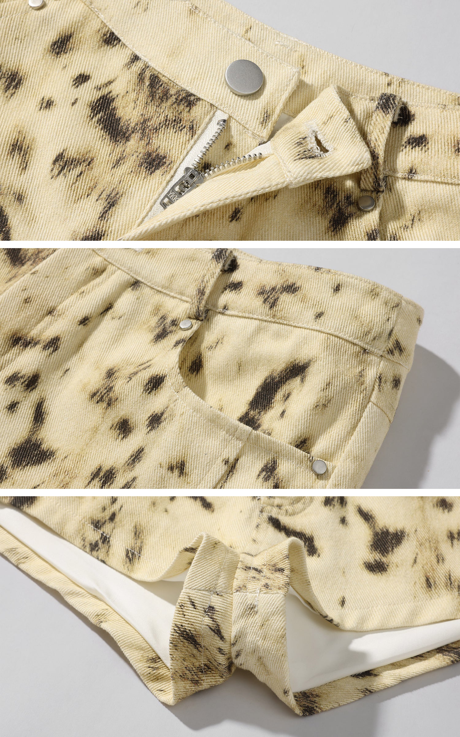 Rase le sol レオパード柄デニムマイクロショートパンツ