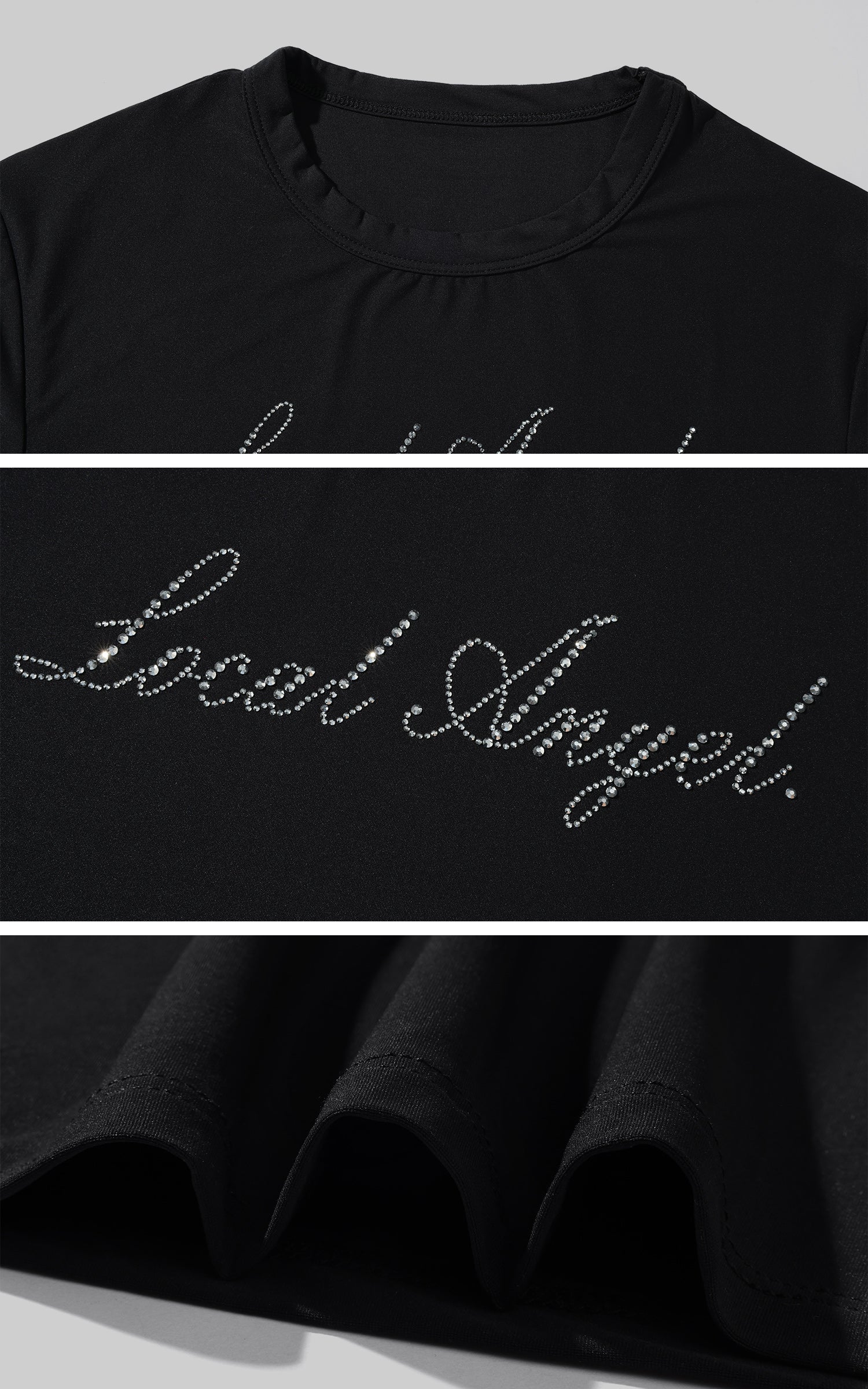 ROVENTE Black Fitted Baby Tee in Stretch Cotton - PINKPARKS