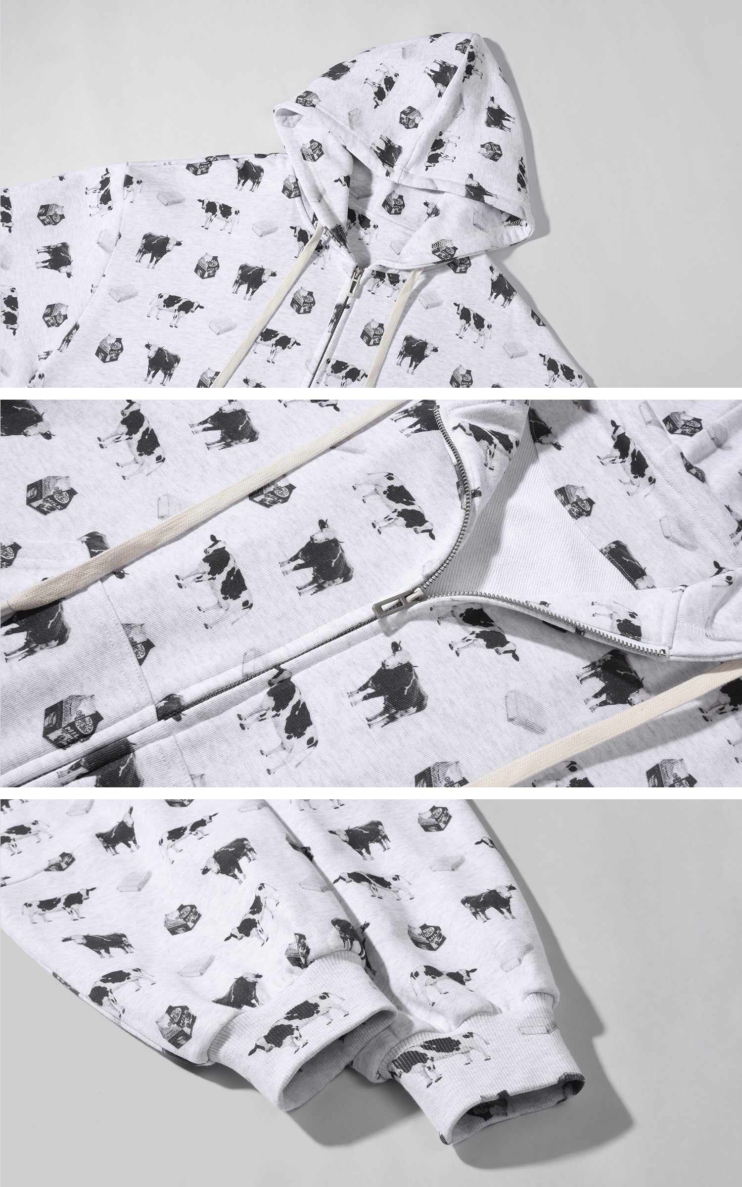 WARDEN EDGE オールオーバープリントフード付きスウェットシャツとワイドレッグスウェットパンツセット