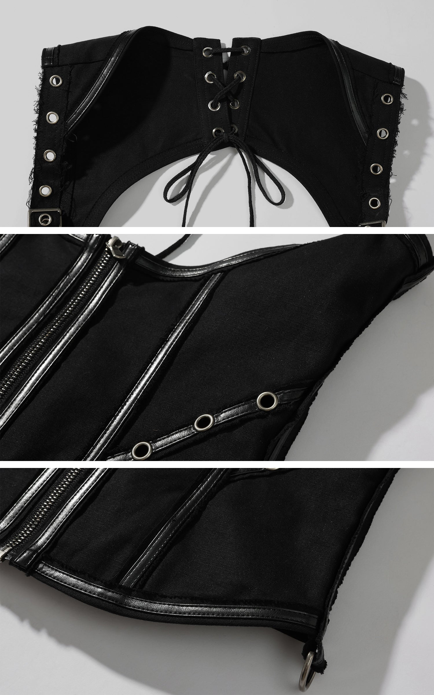 Low pixel スタッズ付きレースアップフィットベスト