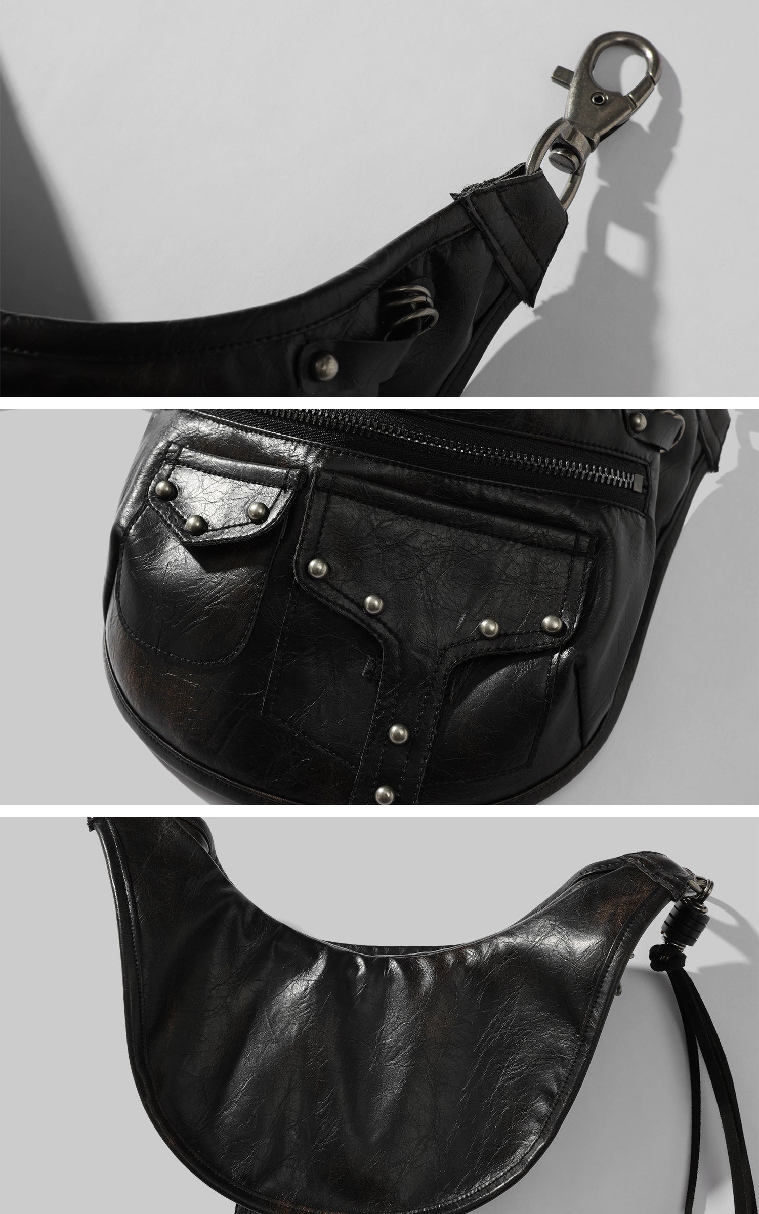 Low pixel レースアップディストレストショーツ（取り外し可能なユーティリティポケット付き）