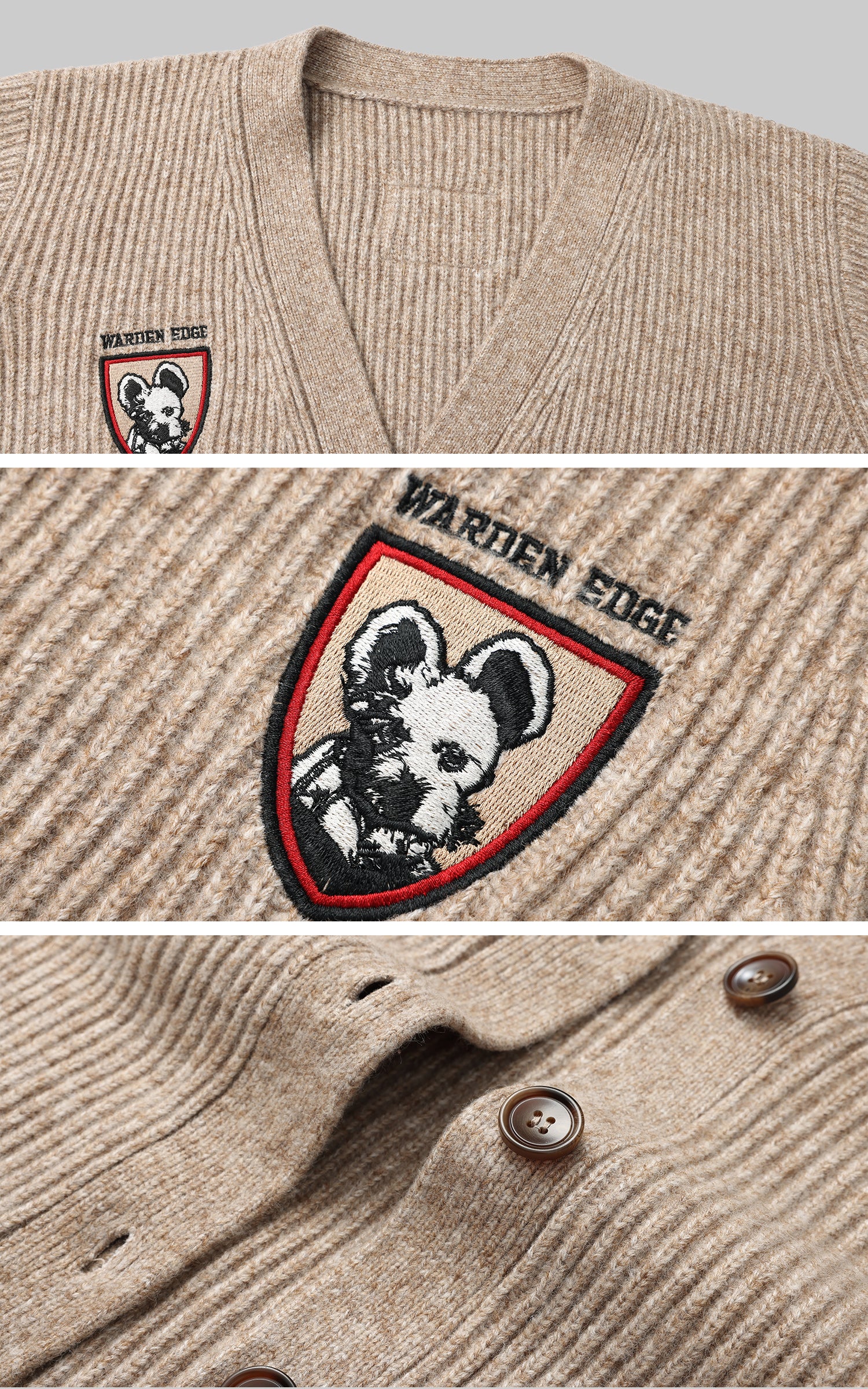 WARDEN EDGE Knitted Cardigan &amp; Scarf Set - PINKPARKS