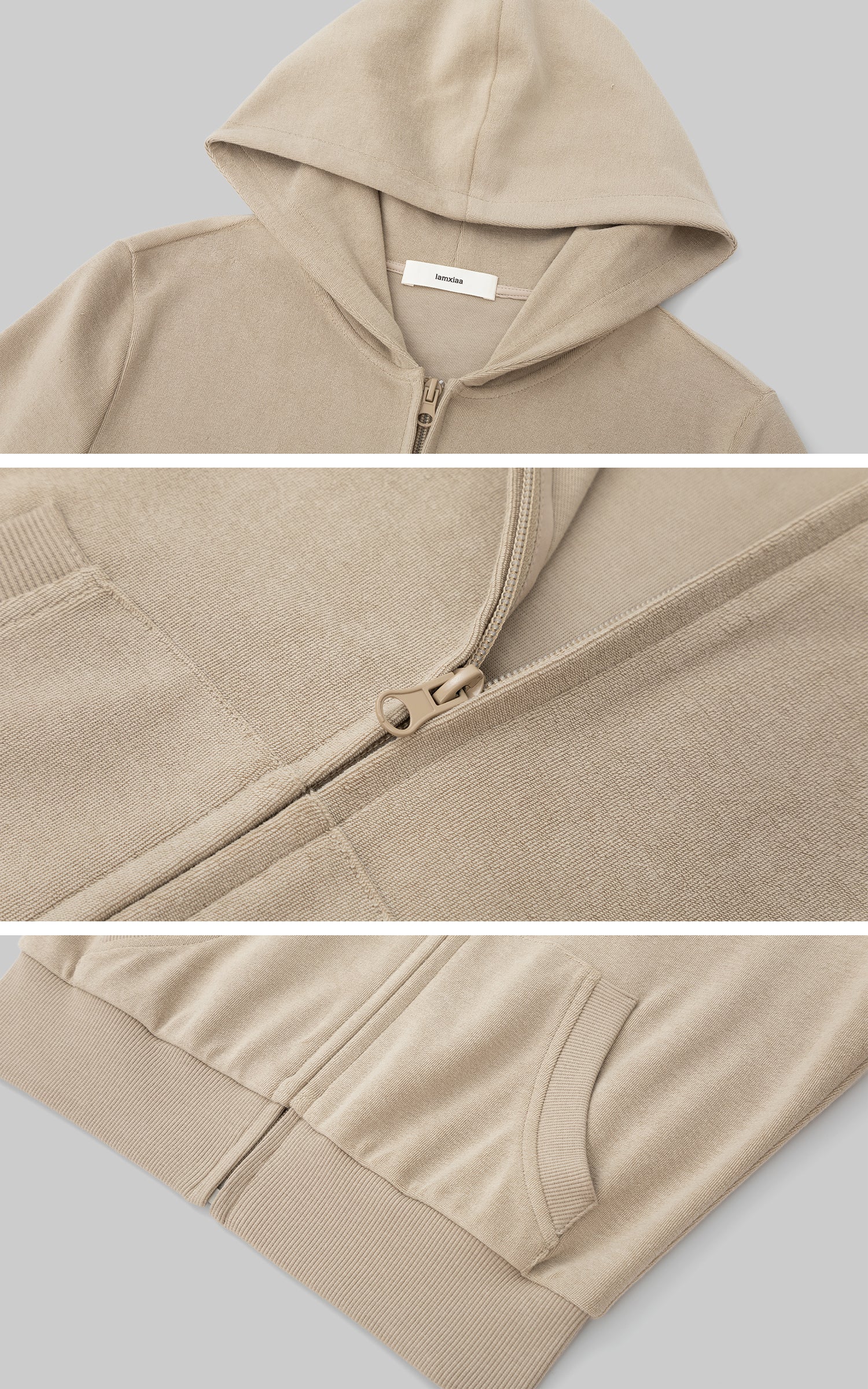 IAMXIAA ベロアジップパーカー＆ワイドレッグパンツセット