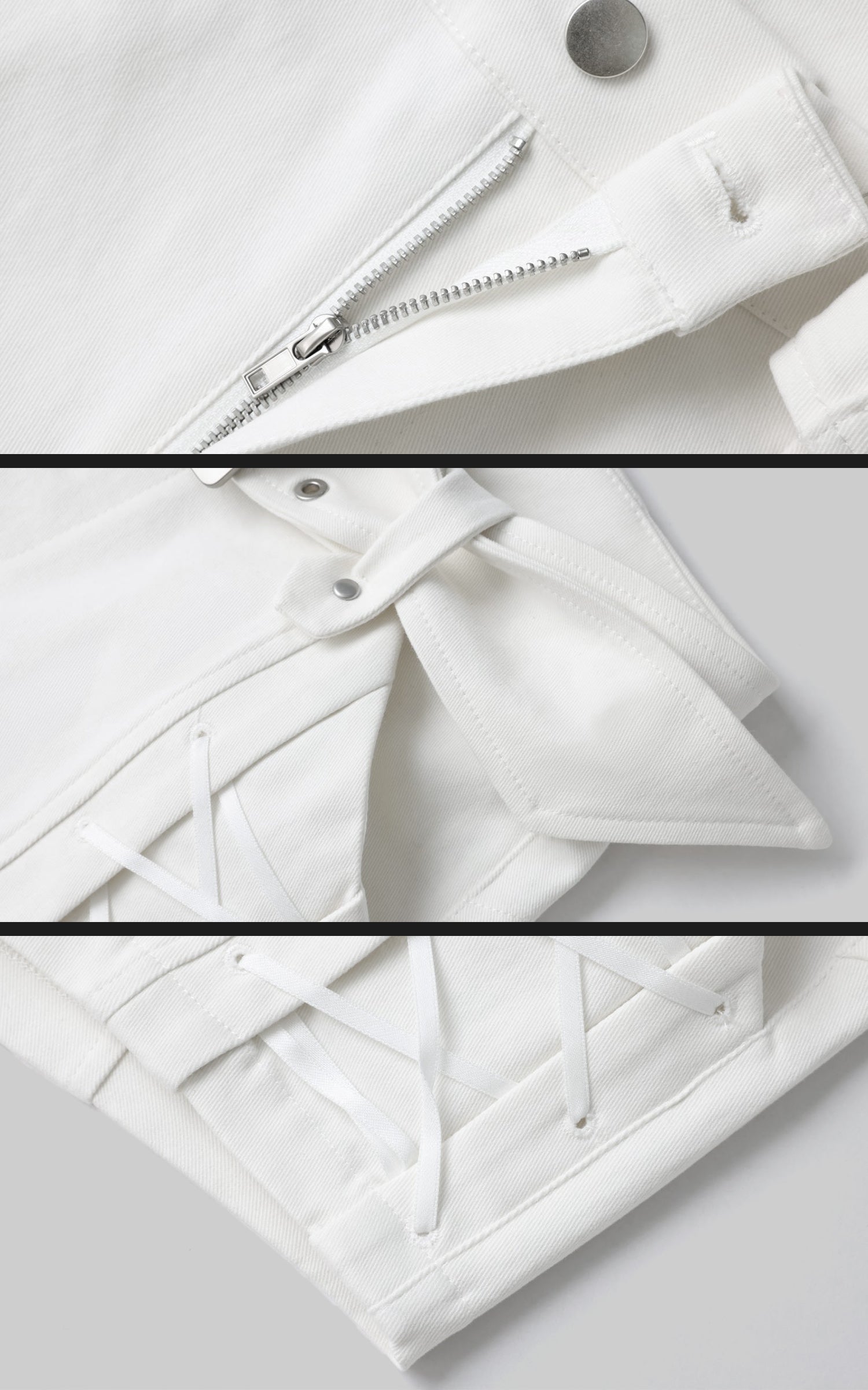 Rase le sol Low-Rise Belted Shorts with Side Lace-Up Detailing - PINKPARKS