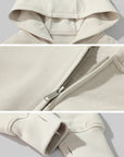 ROVENTE Cropped Hoodie with Zip and Gathered Hem - PINKPARKS