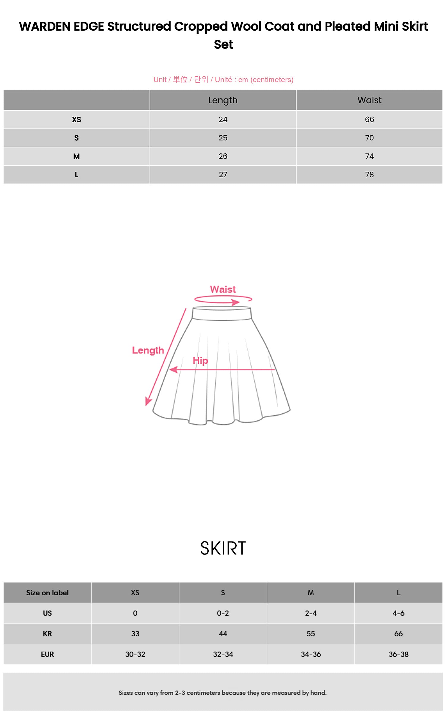 WARDEN EDGE ストラクチャードクロップドウールコートとプリーツミニスカートセット