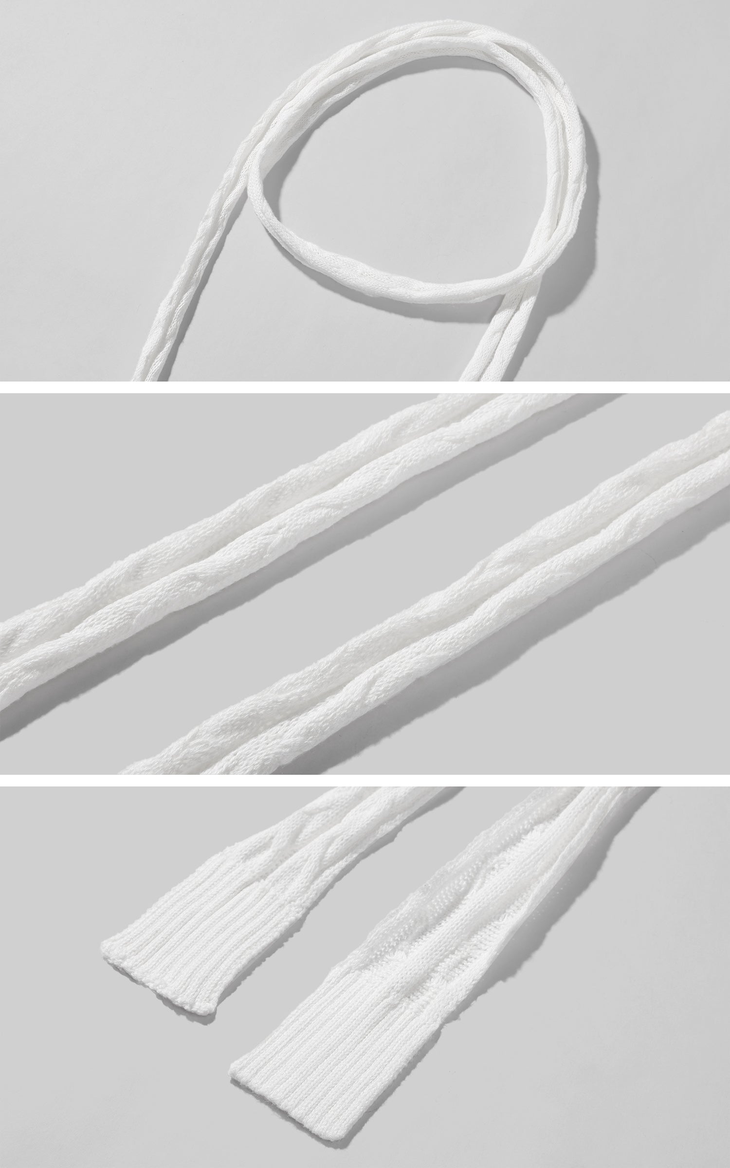 アシンメトリースカーフ付きケーブルニットセーター