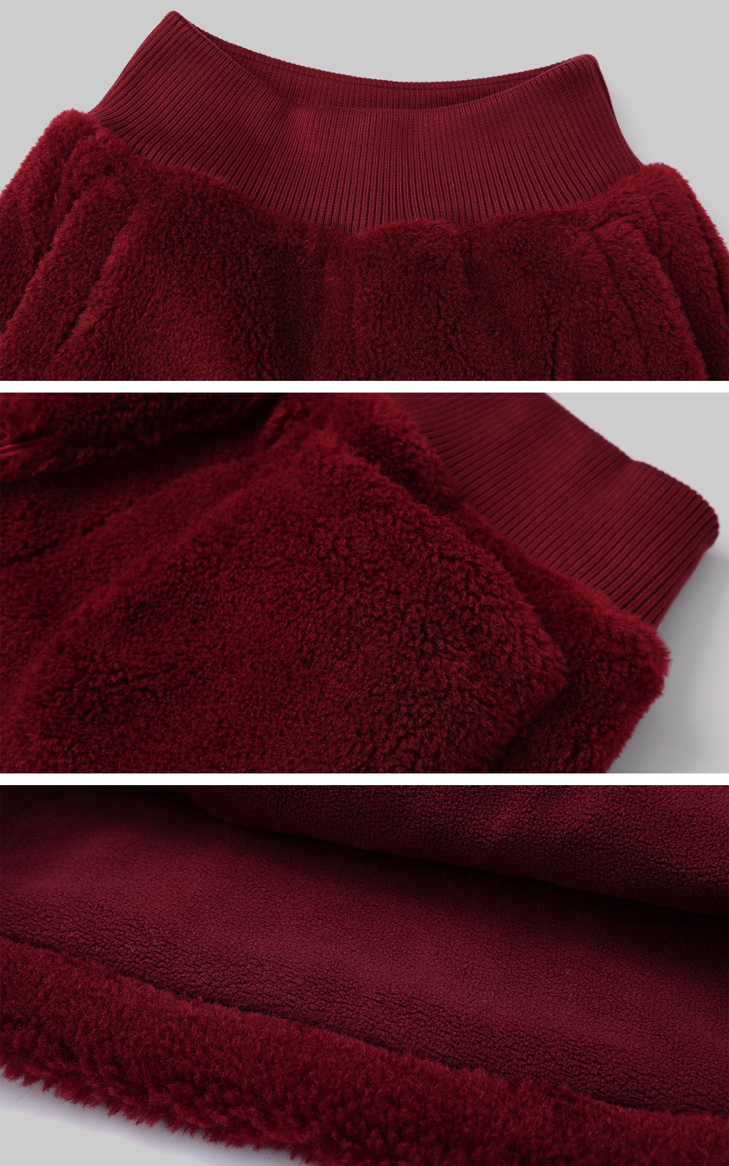 Rase le sol Oversized Red Fleece Lounge Set - PINKPARKS