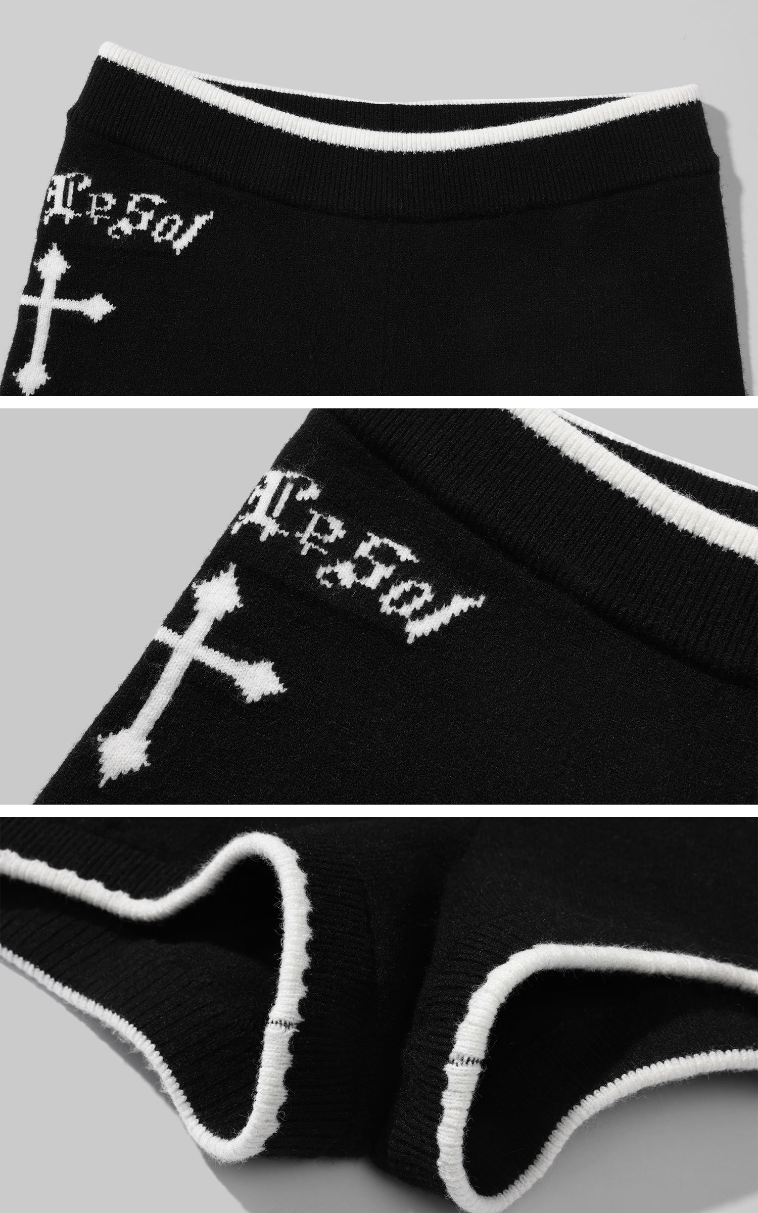 Rase le sol フーディプルオーバーとショーツ付きの修道院ニットウェアセット