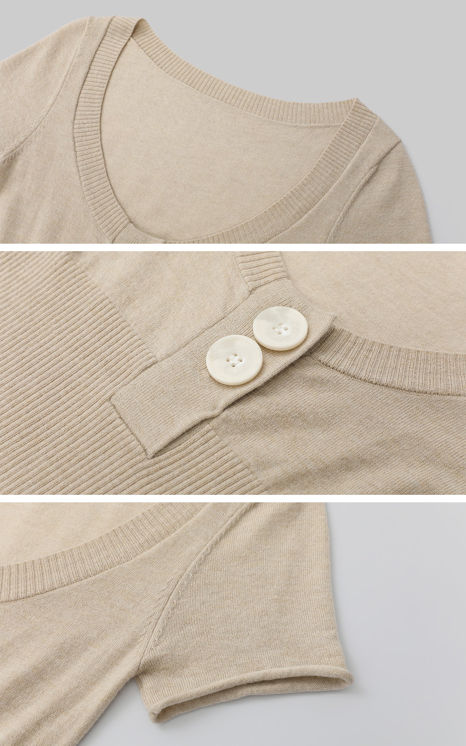 IAMXIAA ボタンディテール付きニットトップ＆ショーツセット