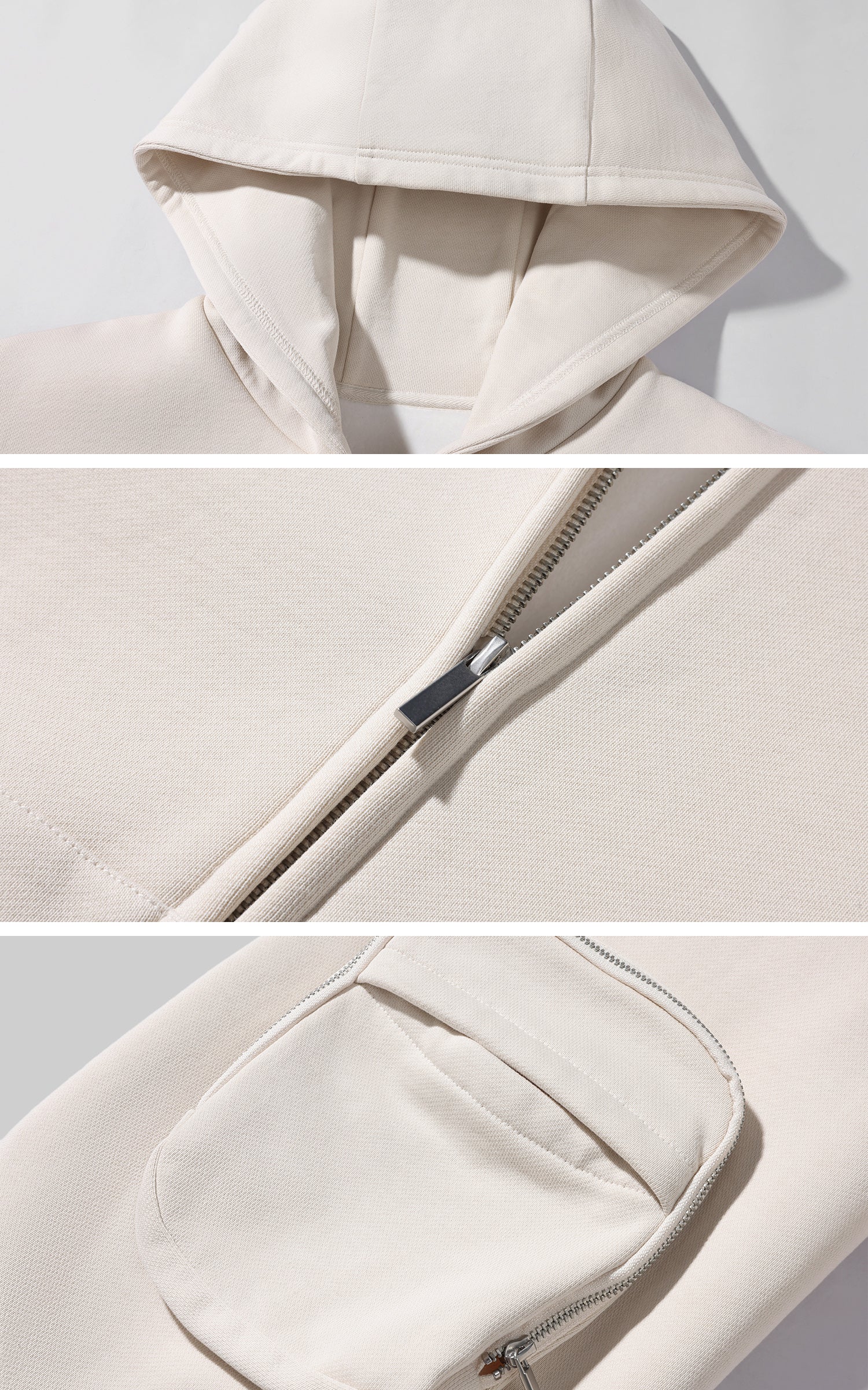 Rase le sol ユーティリティポケット付きスカルプトスリーブフーディ