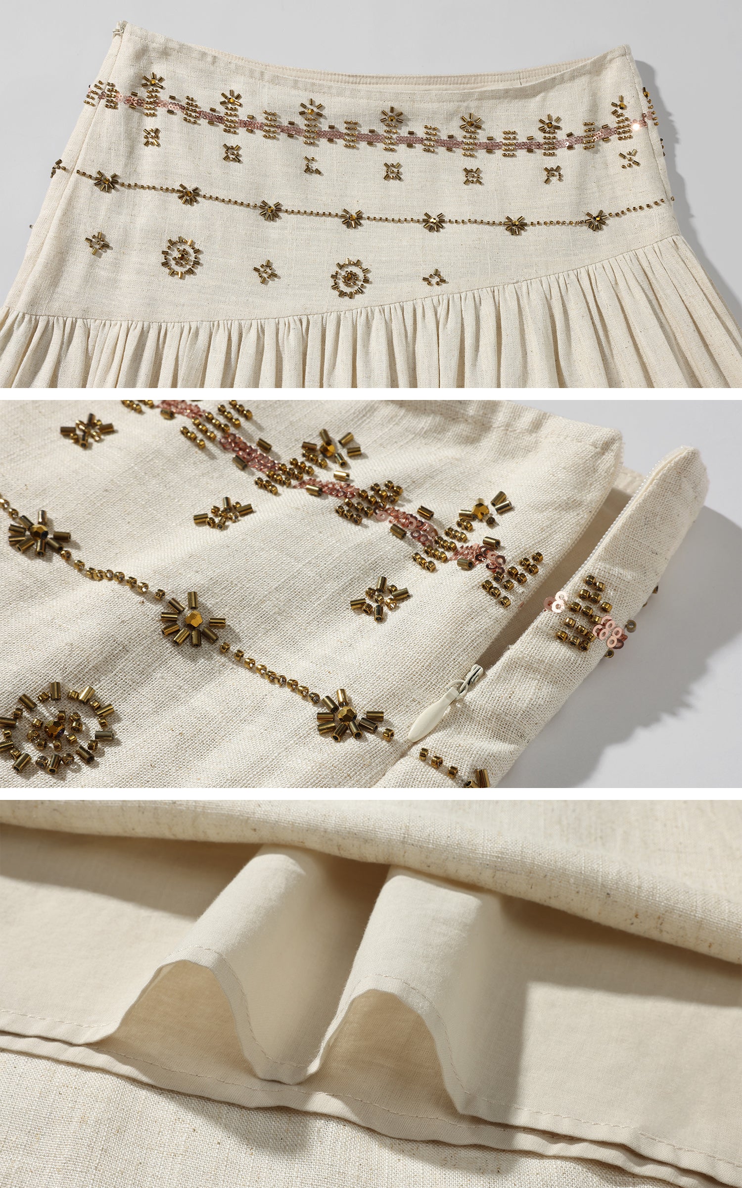 ROVENTE Embellished High Waist Maxi Skirt - PINKPARKS