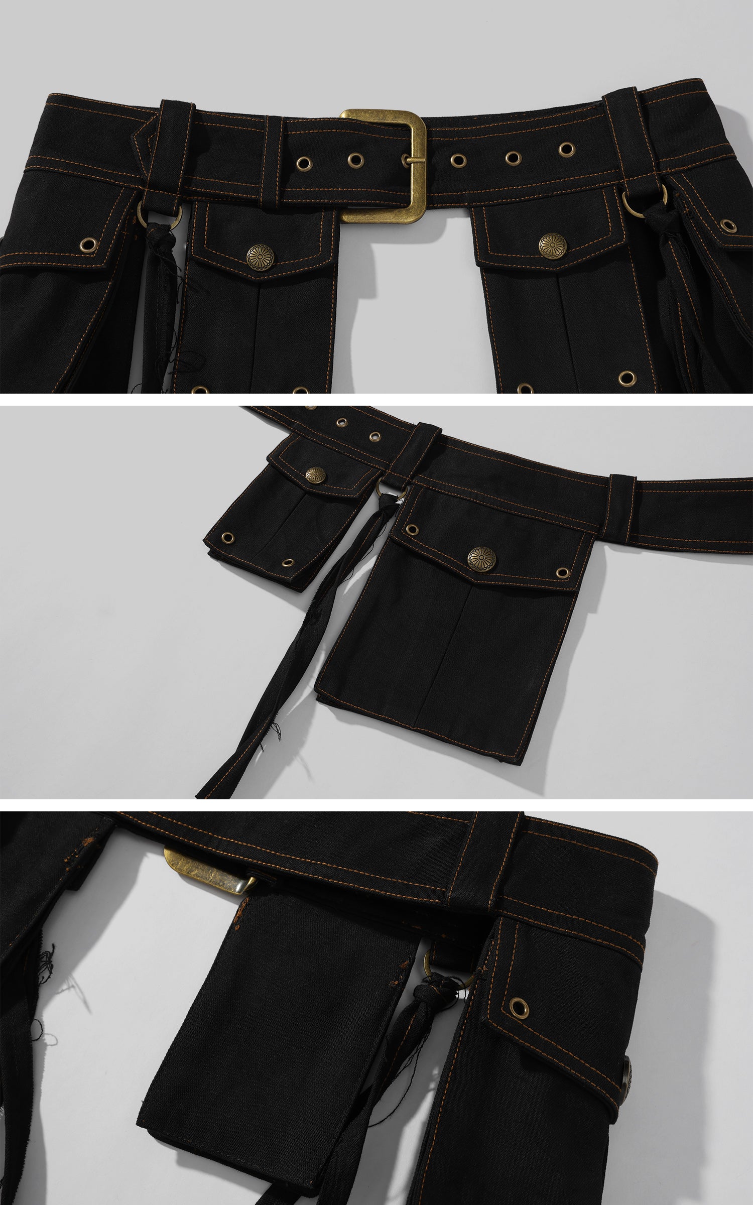 Low pixel ダークユーティリティポケットベルトショーツセット