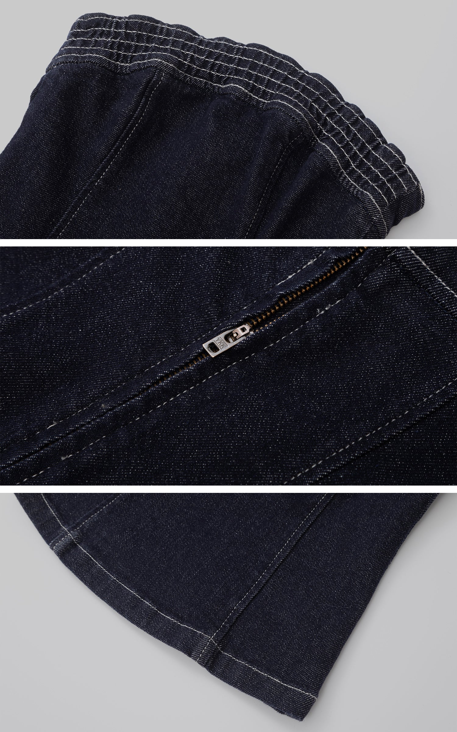 IAMXIAA ストラップレスデニムトップ＆フレアパンツ2点セット