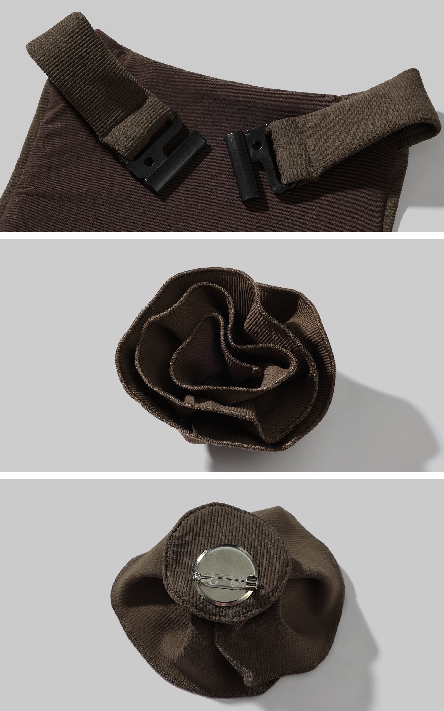 ROVENTE Cutout Halter Gown with Rosette Detail - PINKPARKS