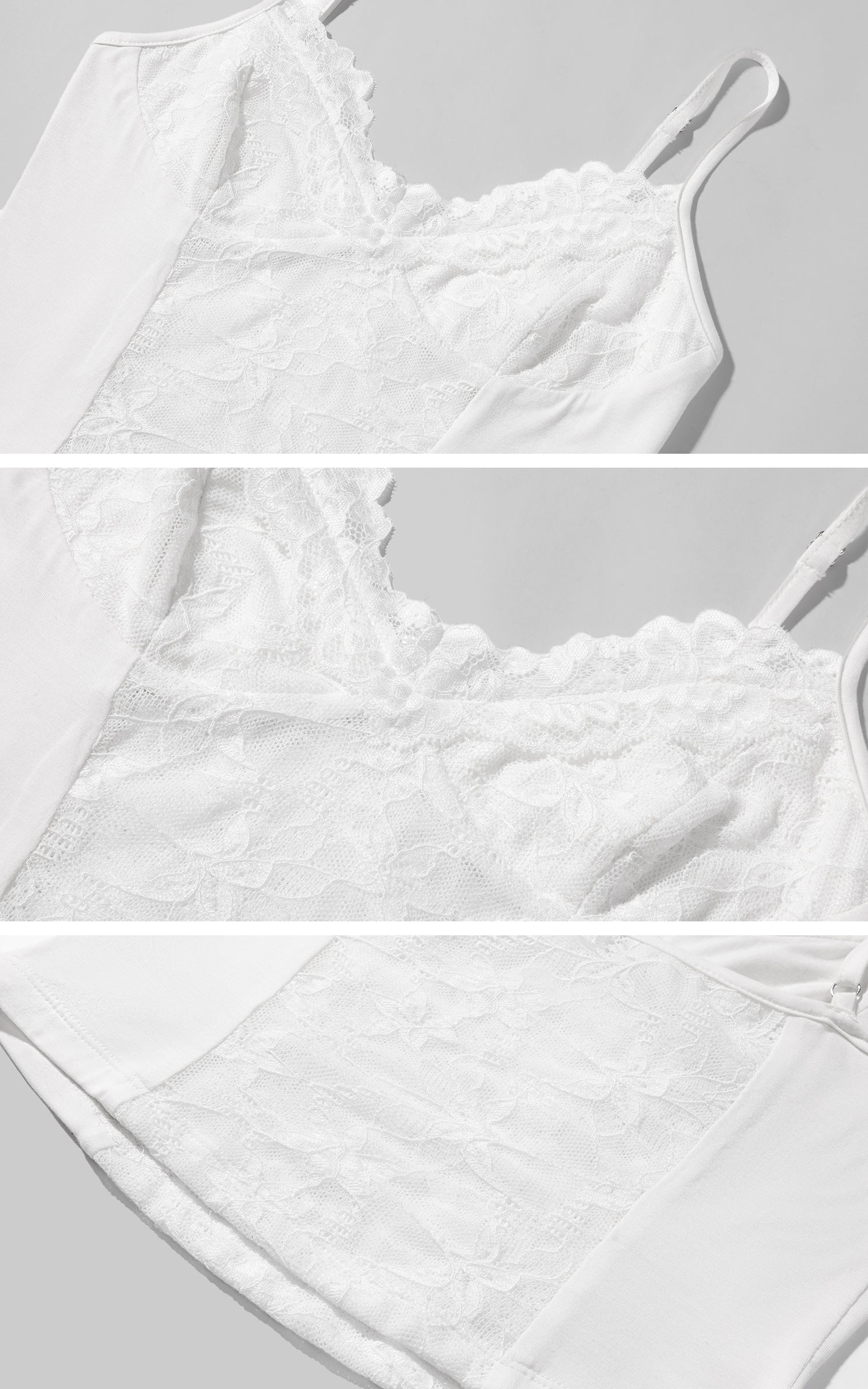 レースパネルフィットキャミトップ