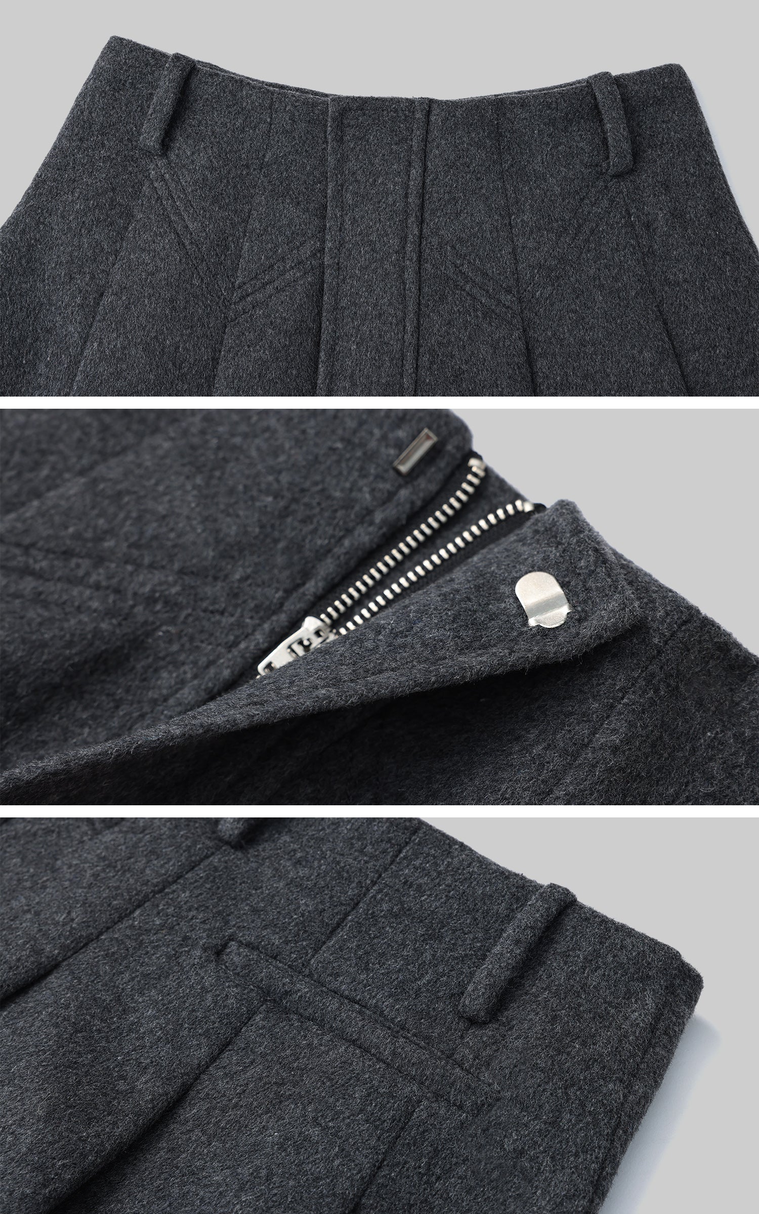 Rase le sol ウール製ハイウエストプリーツスカート