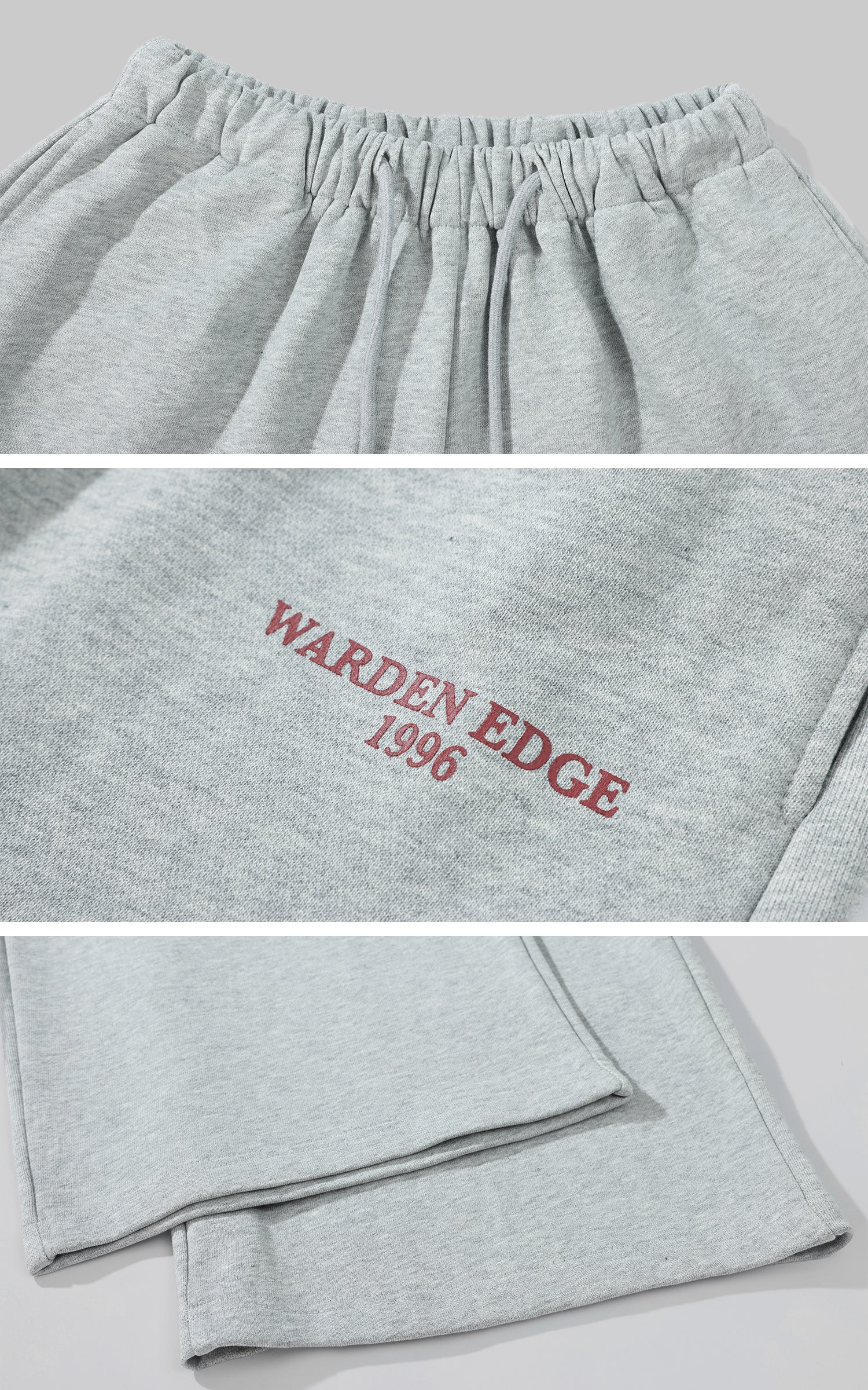 WARDEN EDGE Wide-Leg Sweatpants in Heather Grey - PINKPARKS