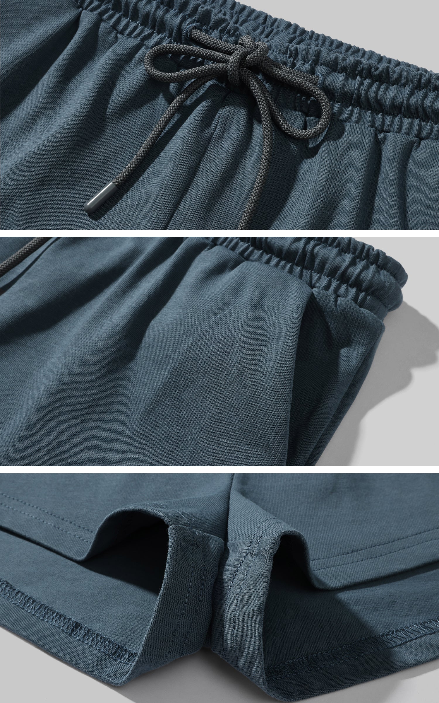 WARDEN EDGE Elastic Waist Curved-Hem Mini Shorts - PINKPARKS