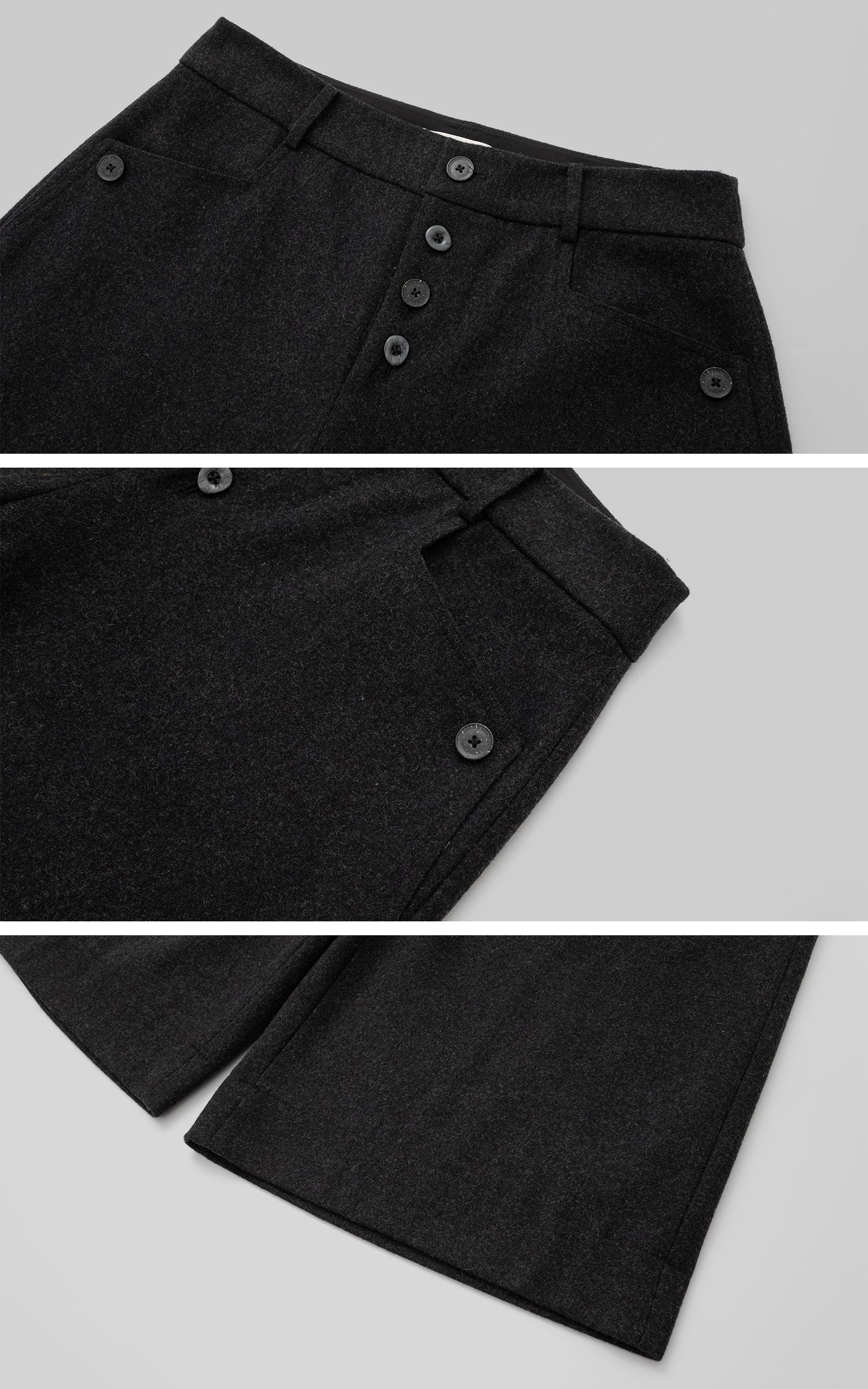 IAMXIAA ウール混ワイドキュロットパンツ