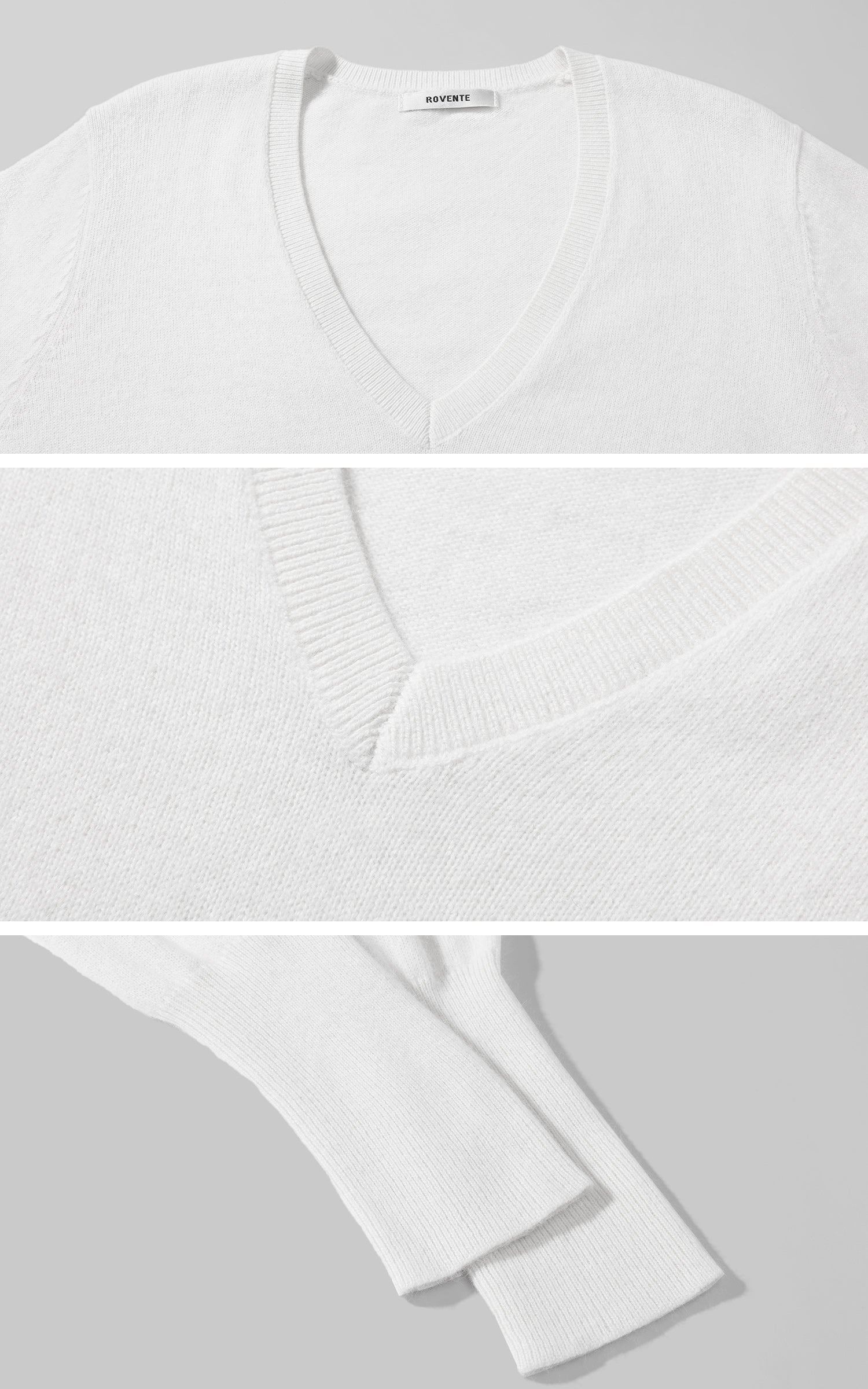 ROVENTE Vネックミニマリストソフトニットセーター