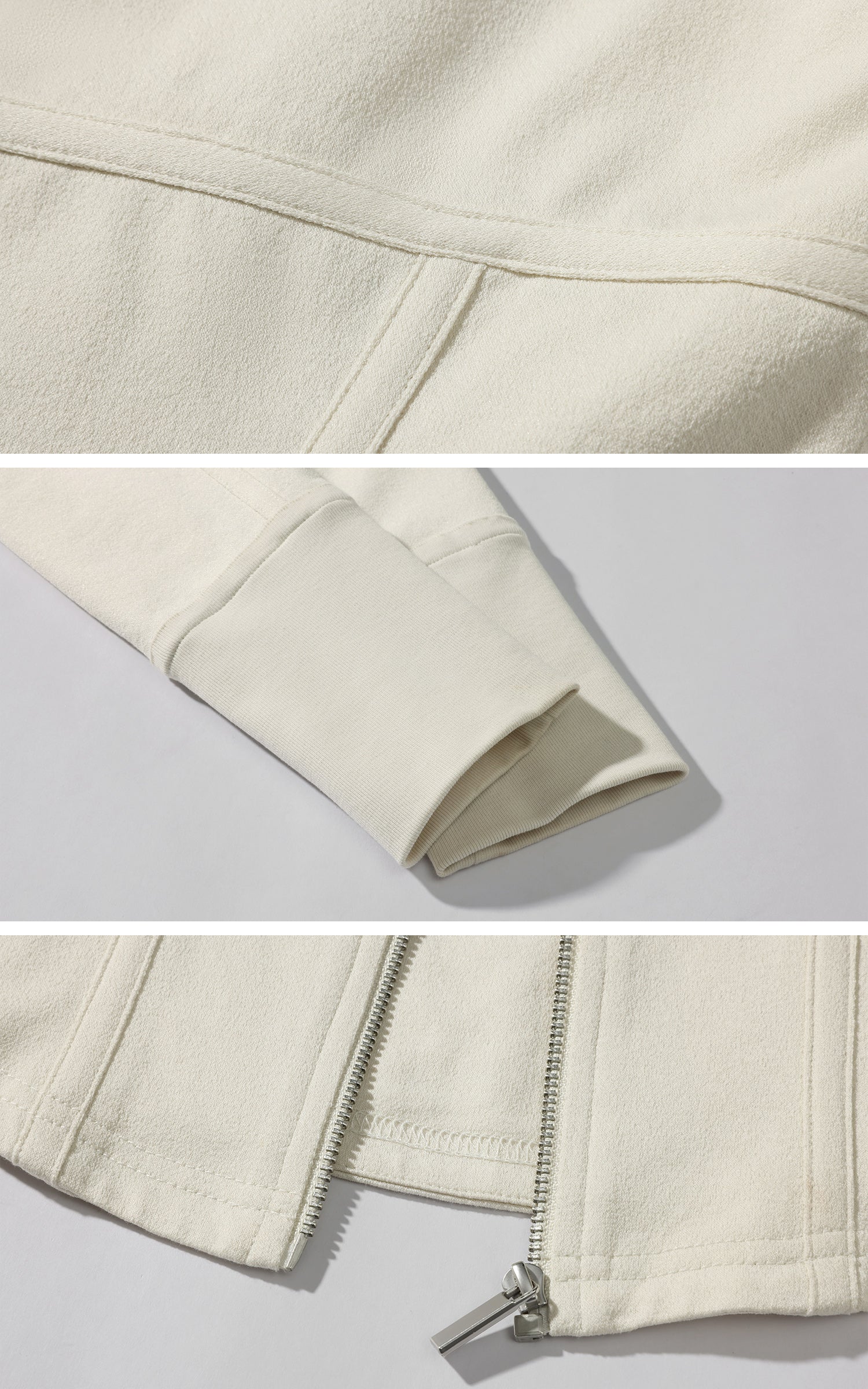 Rase le sol フィット感のあるフード付きジップジャケット