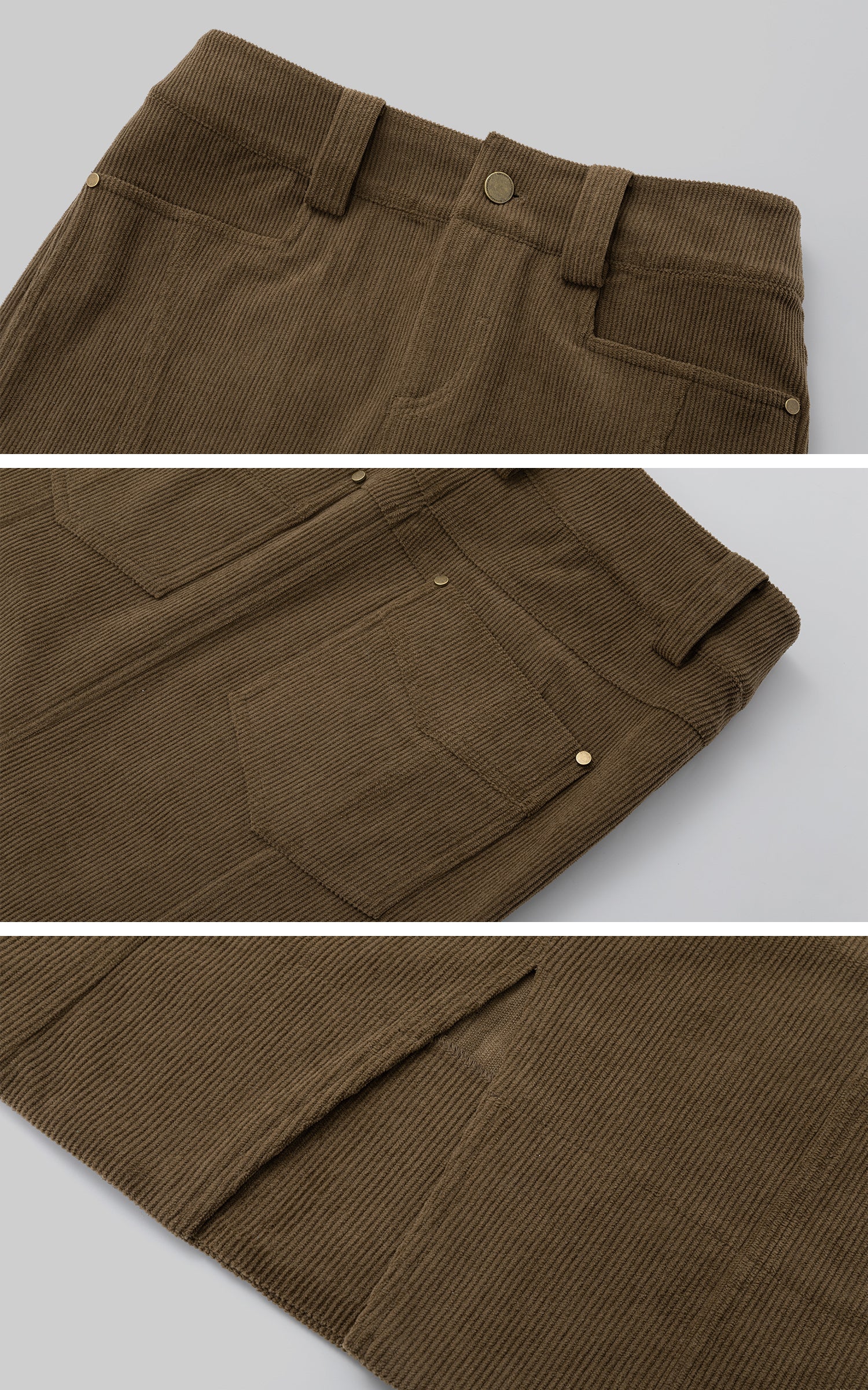 IAMXIAA ハイウエストコーデュロイボディコンミディスカート