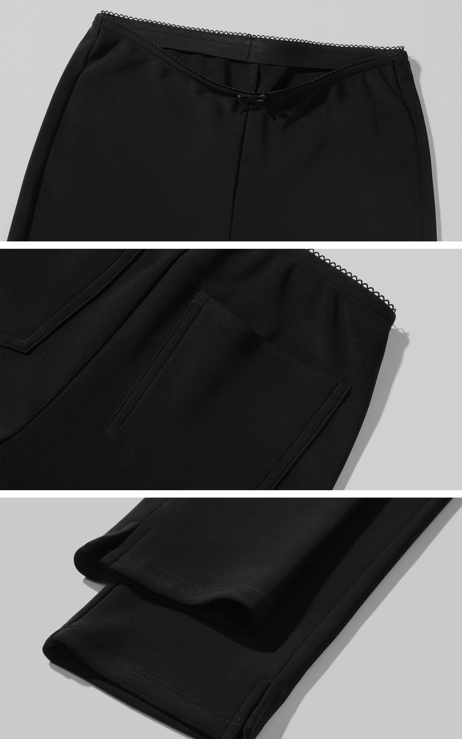 ROVENTE Deep V Draped Long Sleeve T-Shirt and Slim Cropped Pants Set