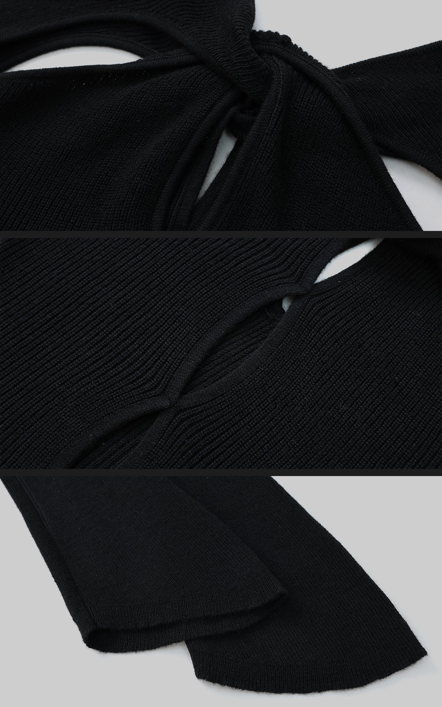 Rase le sol Cut-Out Knit Top with Flared Sleeves - PINKPARKS