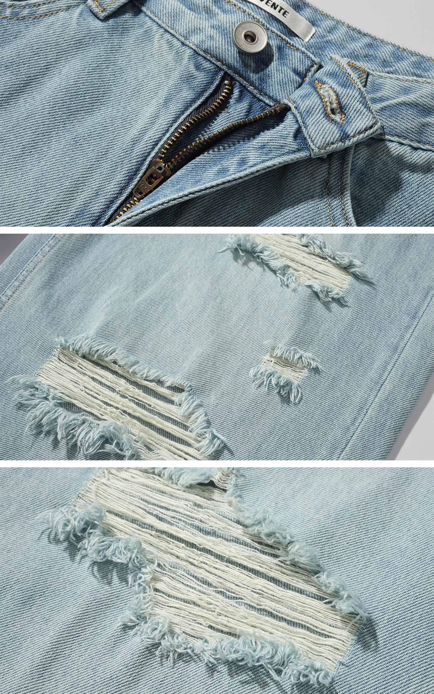 ROVENTE Distressed Wide-Leg Jeans - PINKPARKS