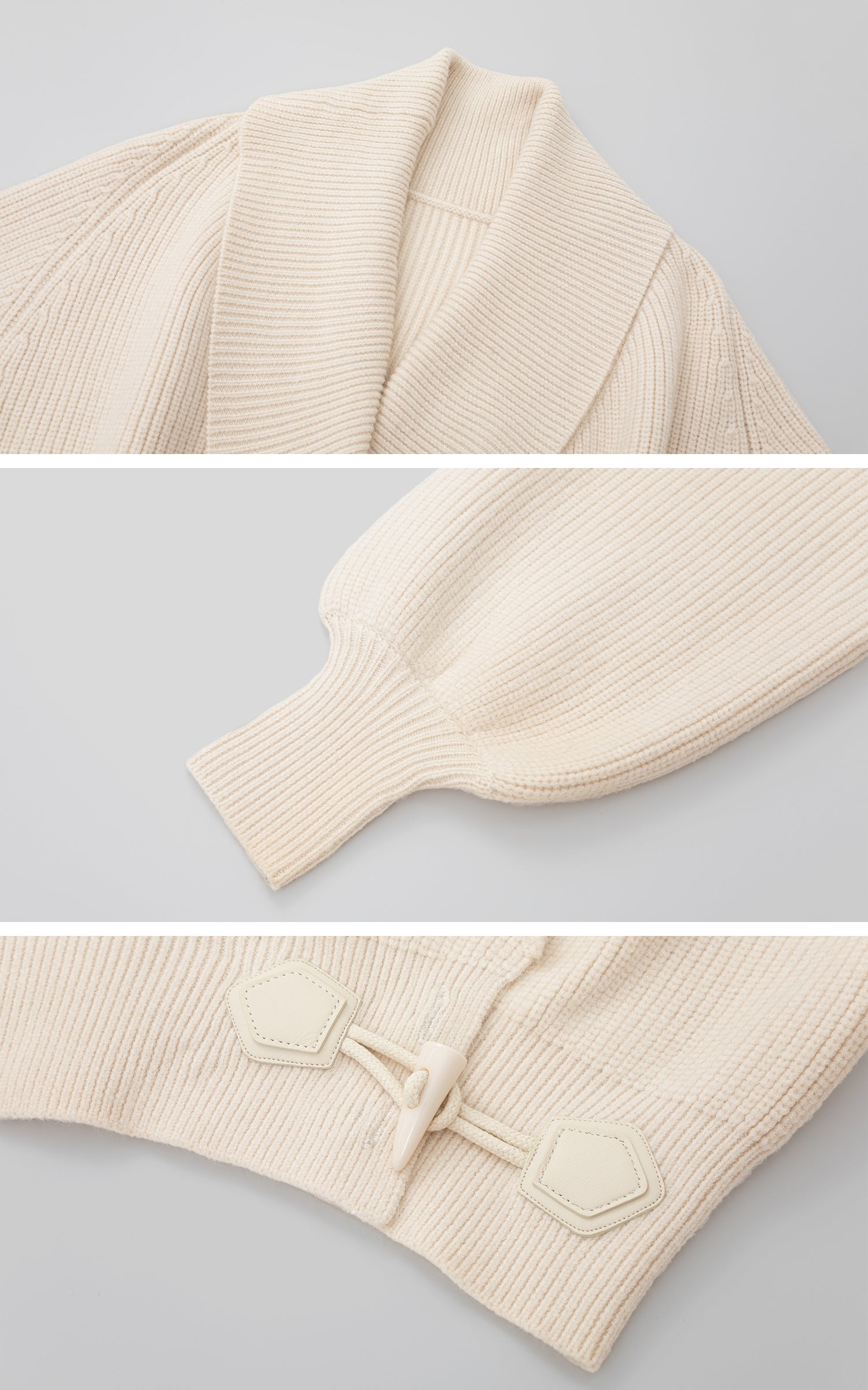 IAMXIAA リブ編みニットラップカーディガン レディース 冬用ショールカラーセーター