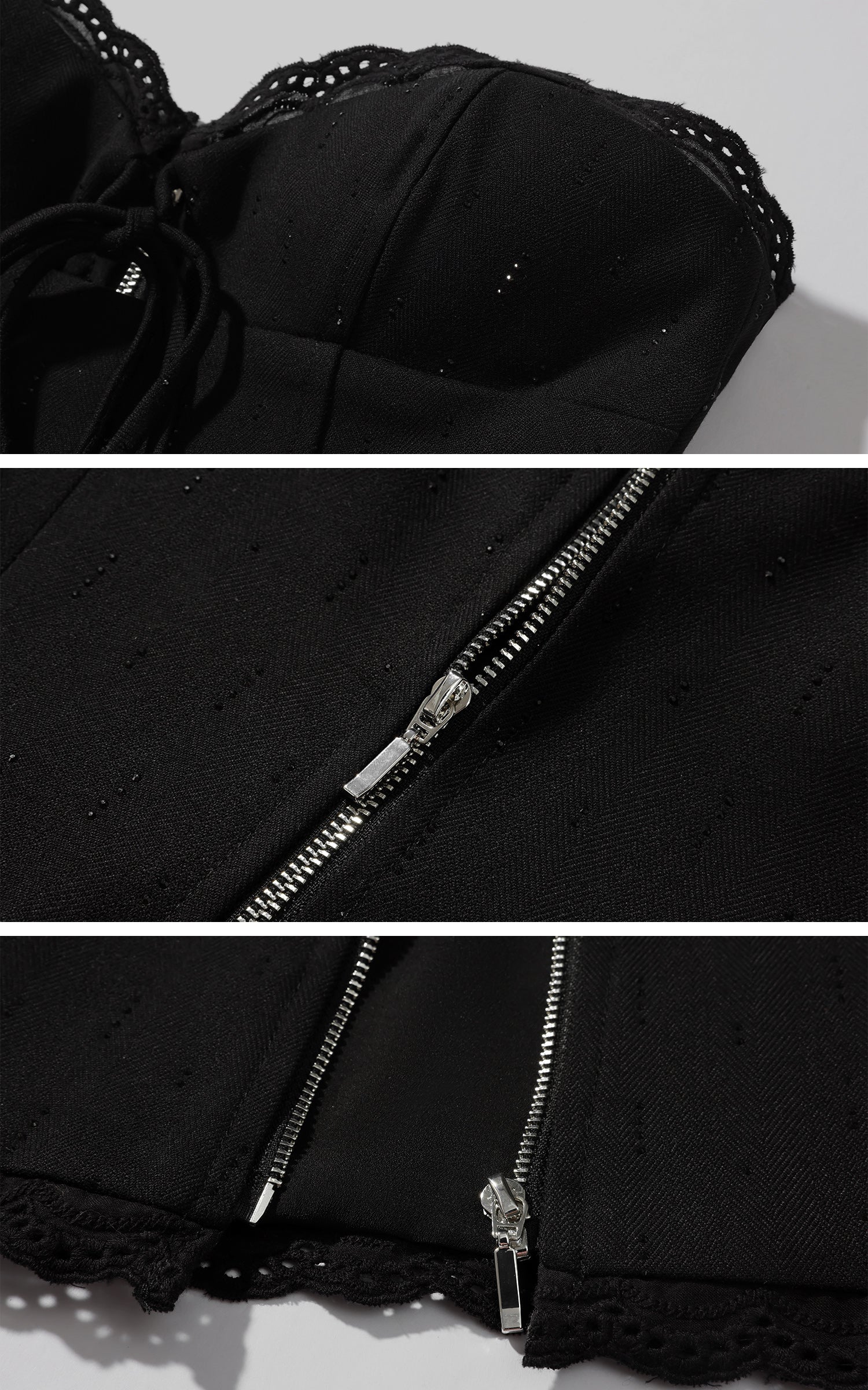 ROVENTE レーストリムコルセットトップ＆フレアパンツセット