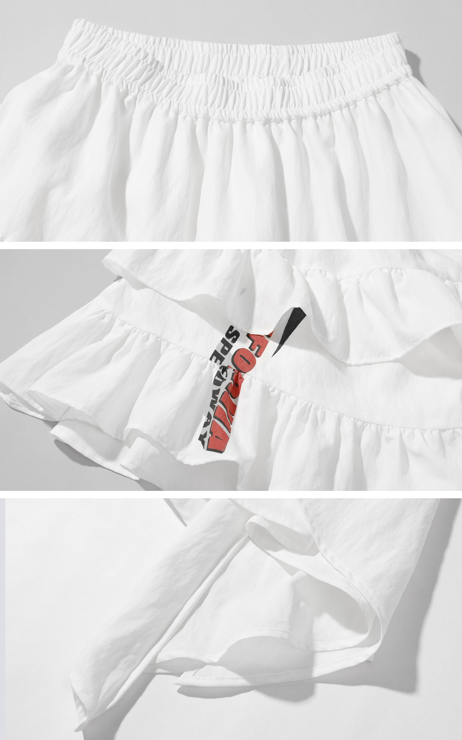 WARDEN EDGE フリル付きアシンメトリーレイヤードスカート